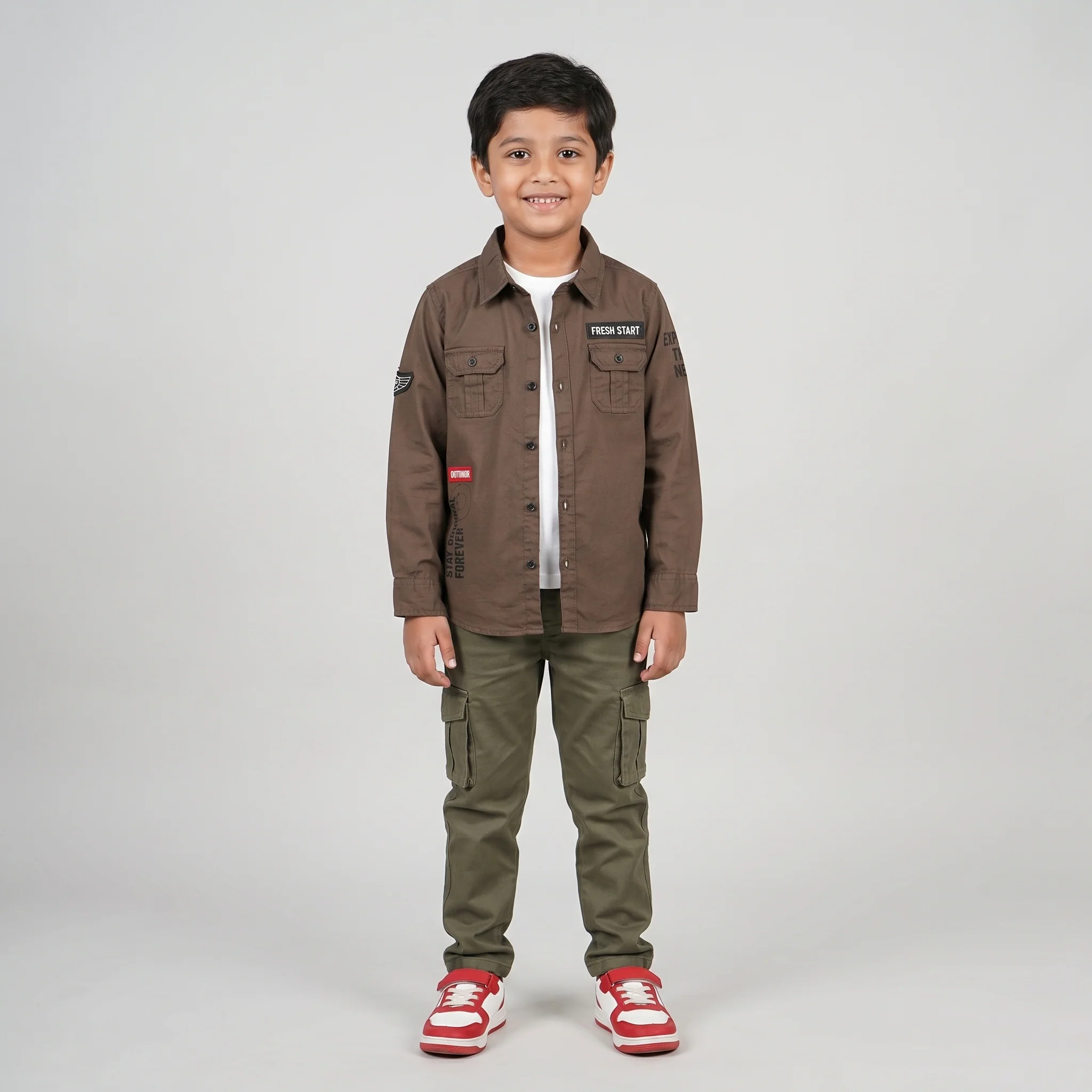 Boys Cotton Solid Shirt