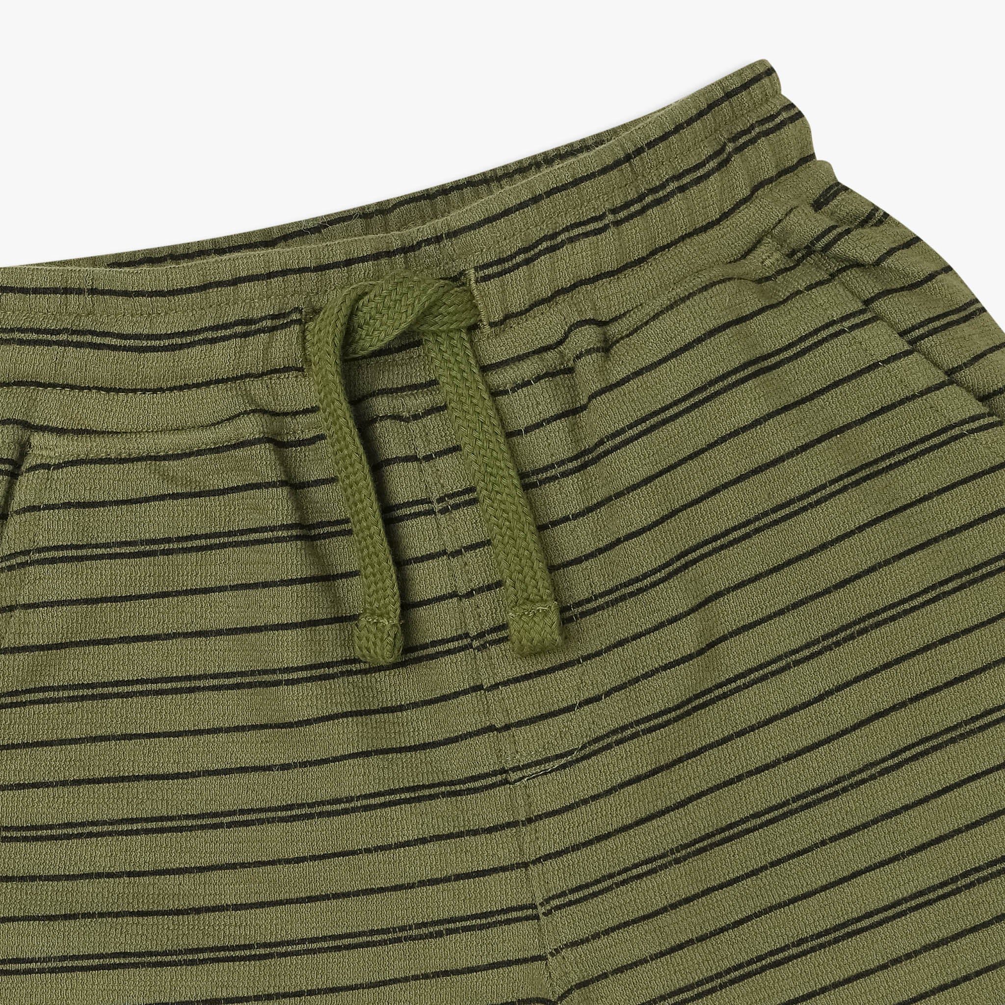 Boys Cotton Striped Knee Length Shorts - Image 3