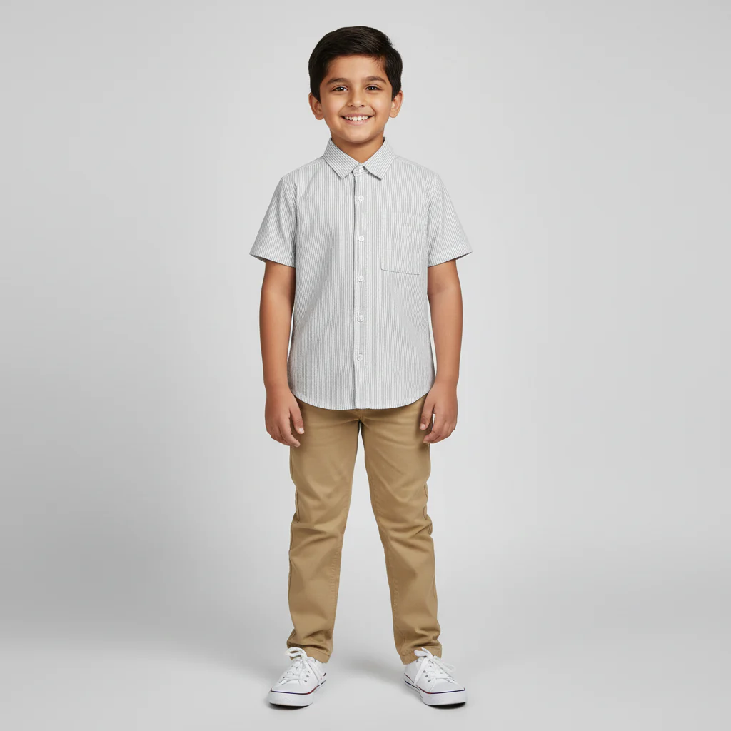Boys Cotton Striped Shirt - Image 5