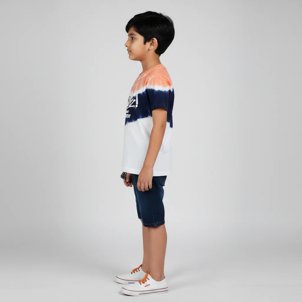 Boys Cotton Tie-Dye Crew Neck T-Shirt - Image 2