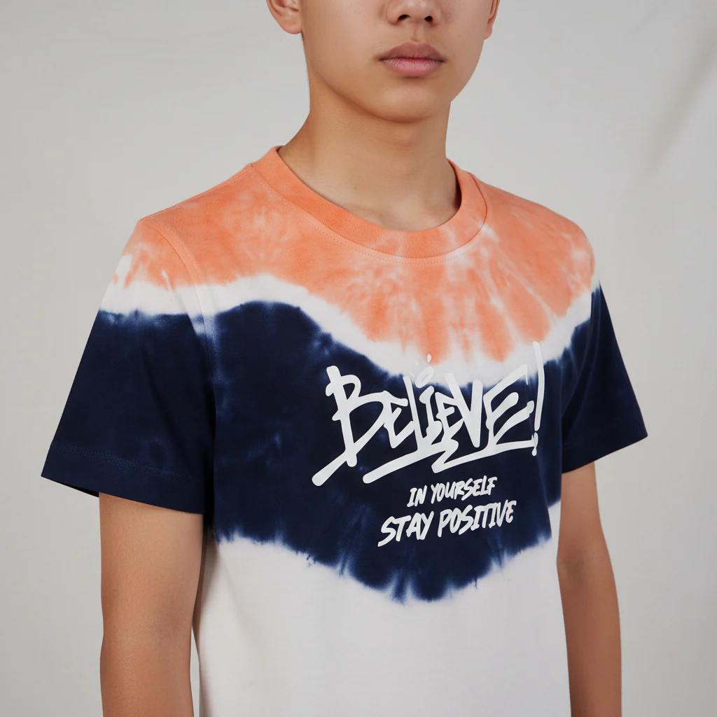 Boys Cotton Tie-Dye Crew Neck T-Shirt - Image 4