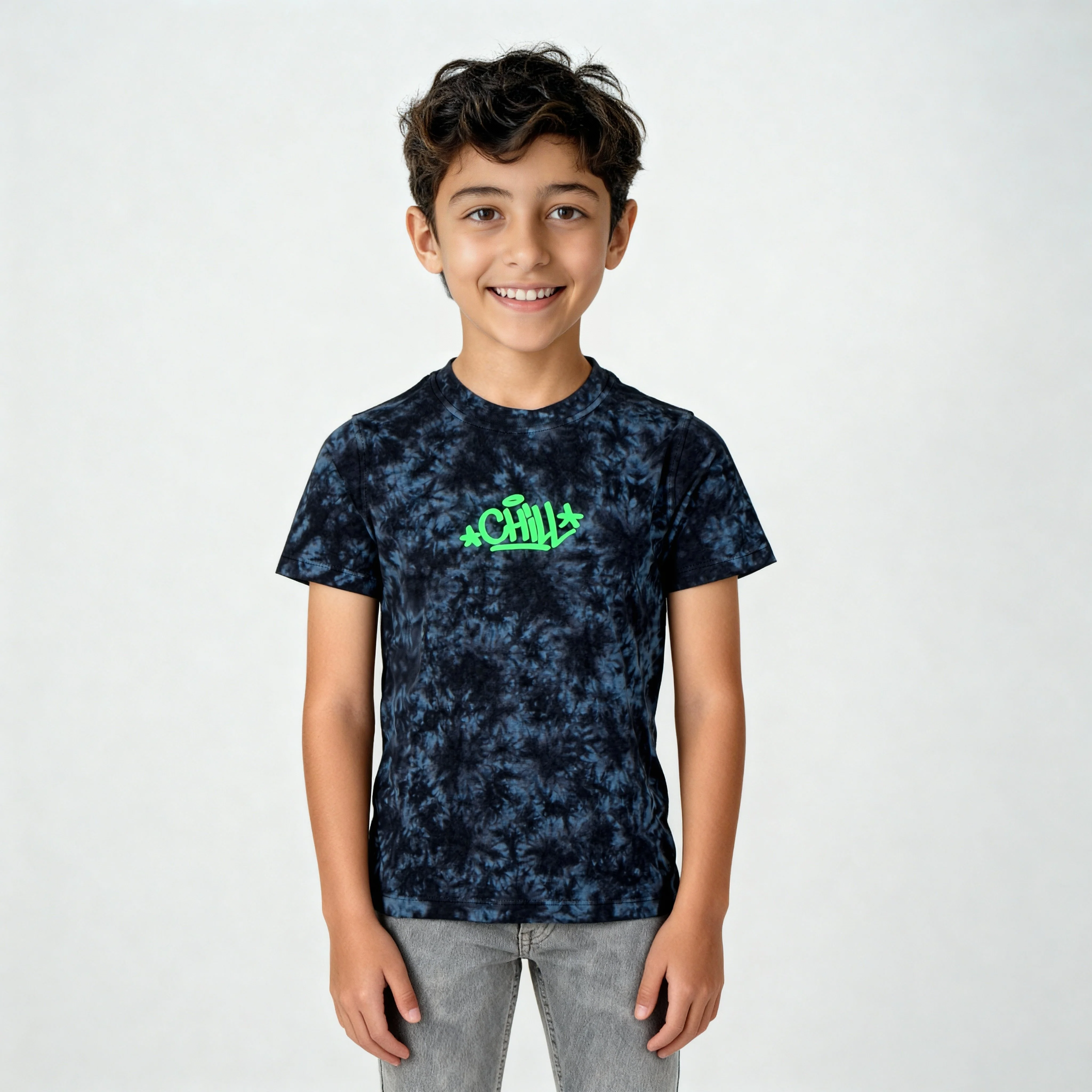 Boys Cotton Tie - Dye Skiddle T-Shirt - Image 2