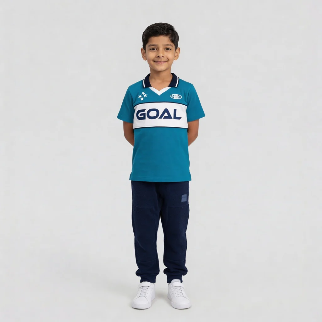 Boys Cut And Sew Collar Sport Polo T-Shirt