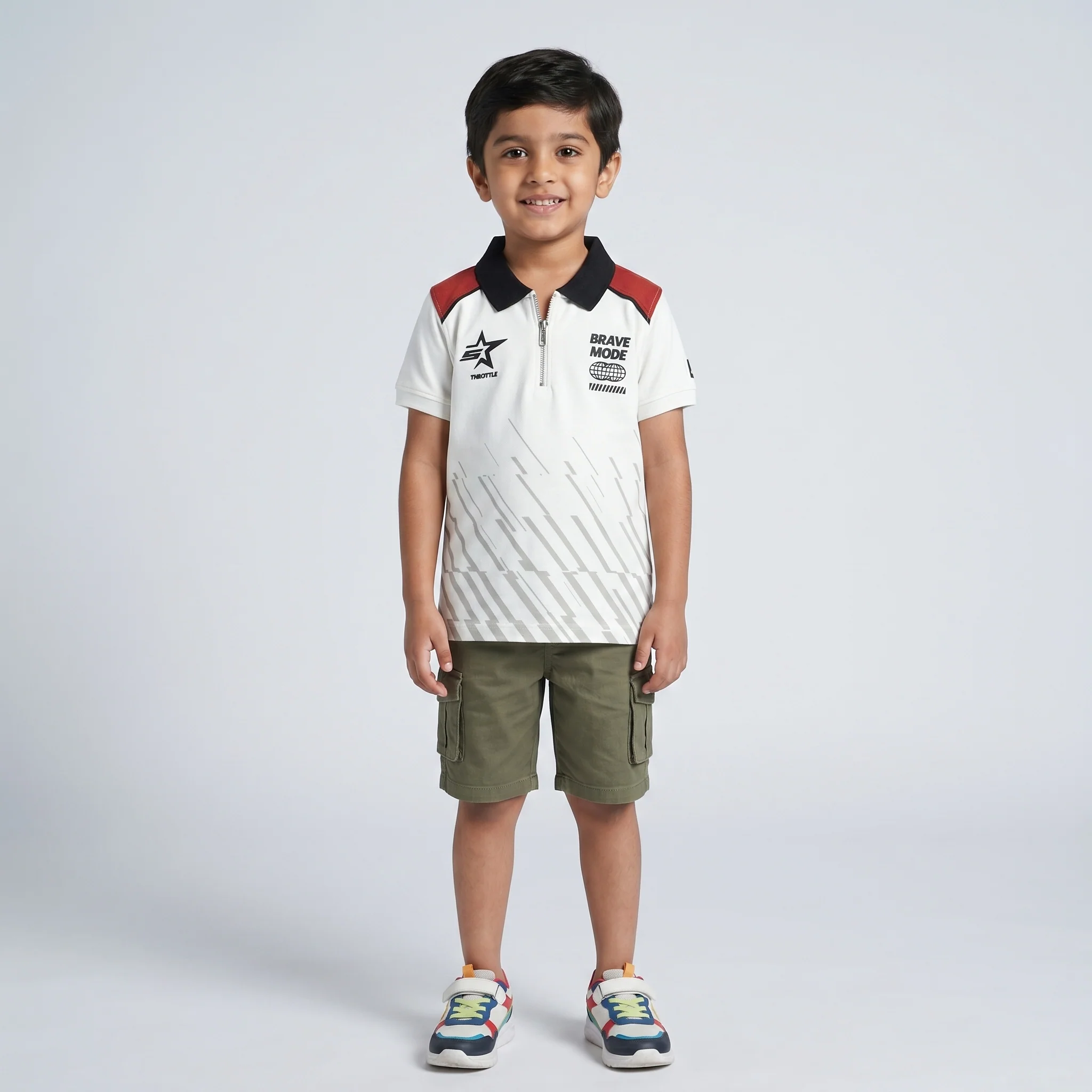 Boys Cut and Sew Sport Polo T-Shirt