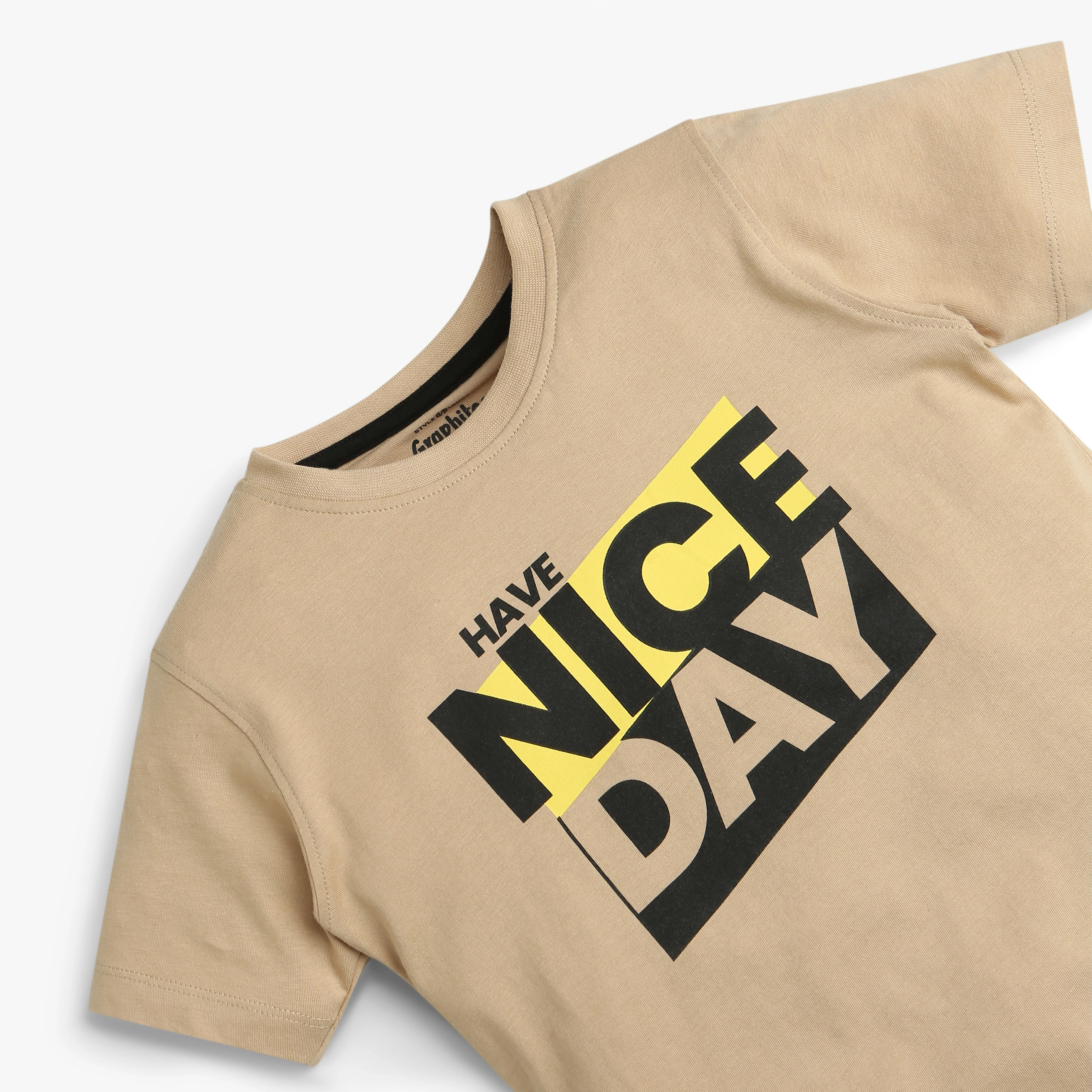Boys Graphic Crew Neck Have Nice Day Print T-Shirt - Image 3