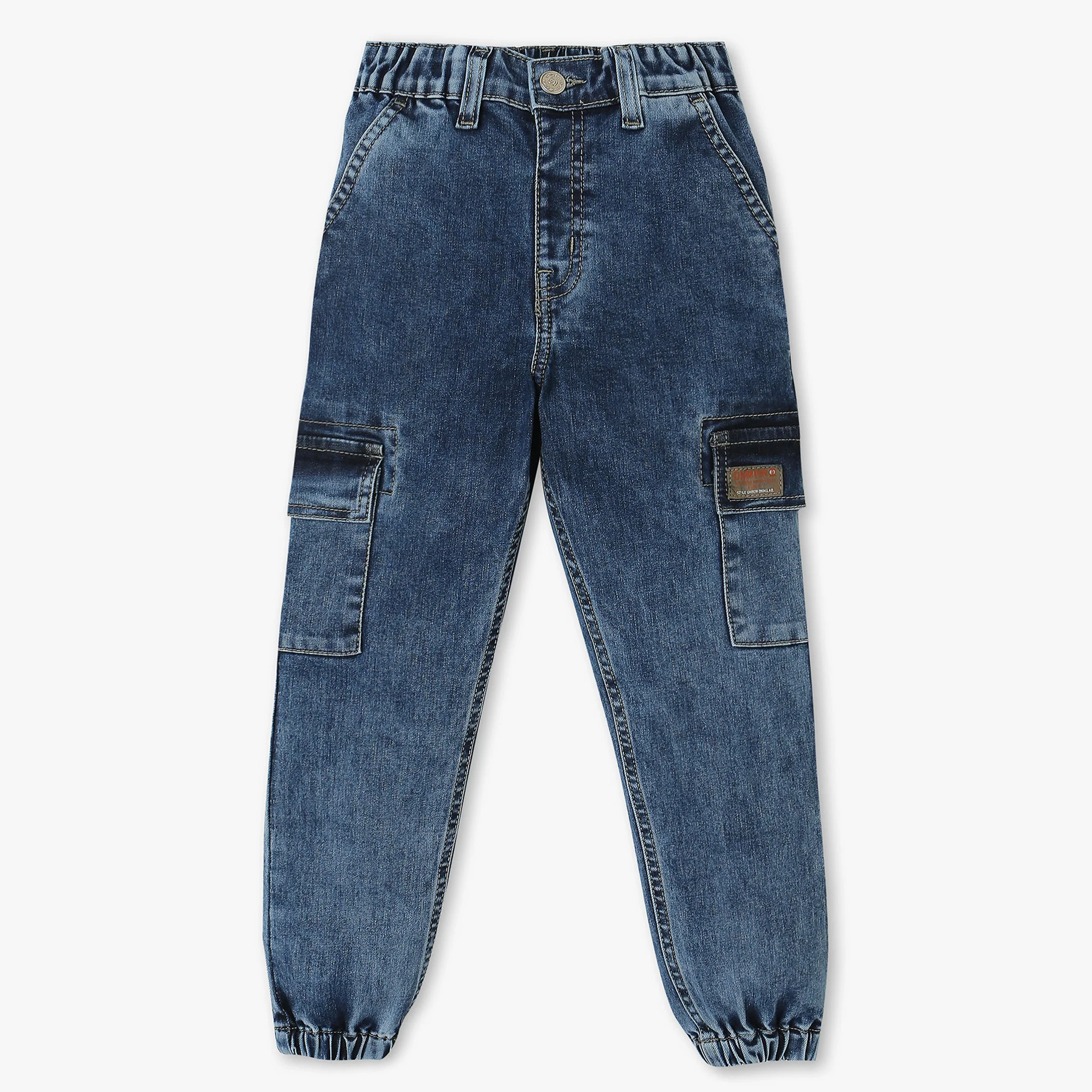 Boys Mid Rise Denim Joggers - Image 4