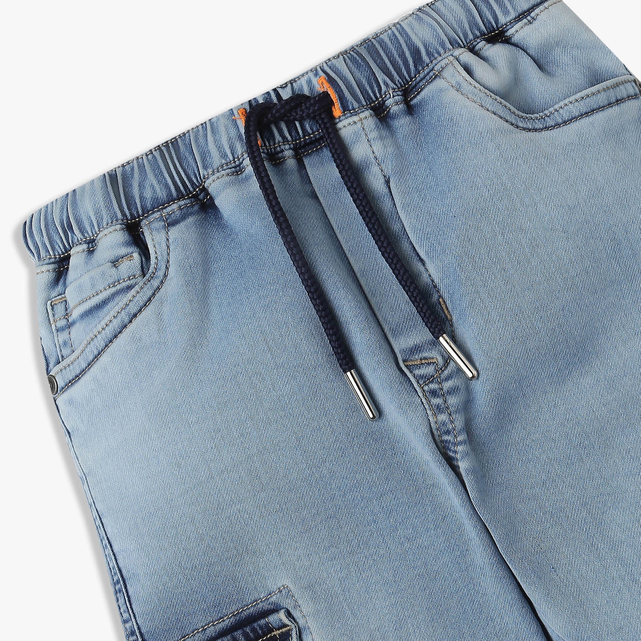 Boys Mid Rise Denim Joggers - Image 3