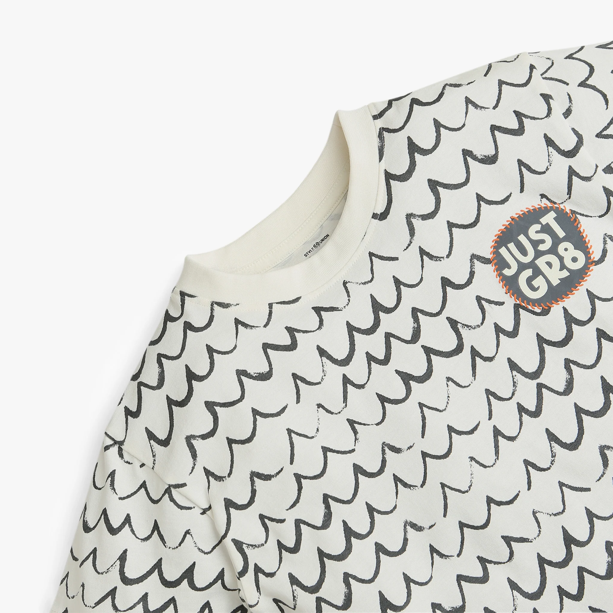 Boys Oversize Abstract Crew Neck All Over Geometric Print T-Shirt - Image 3