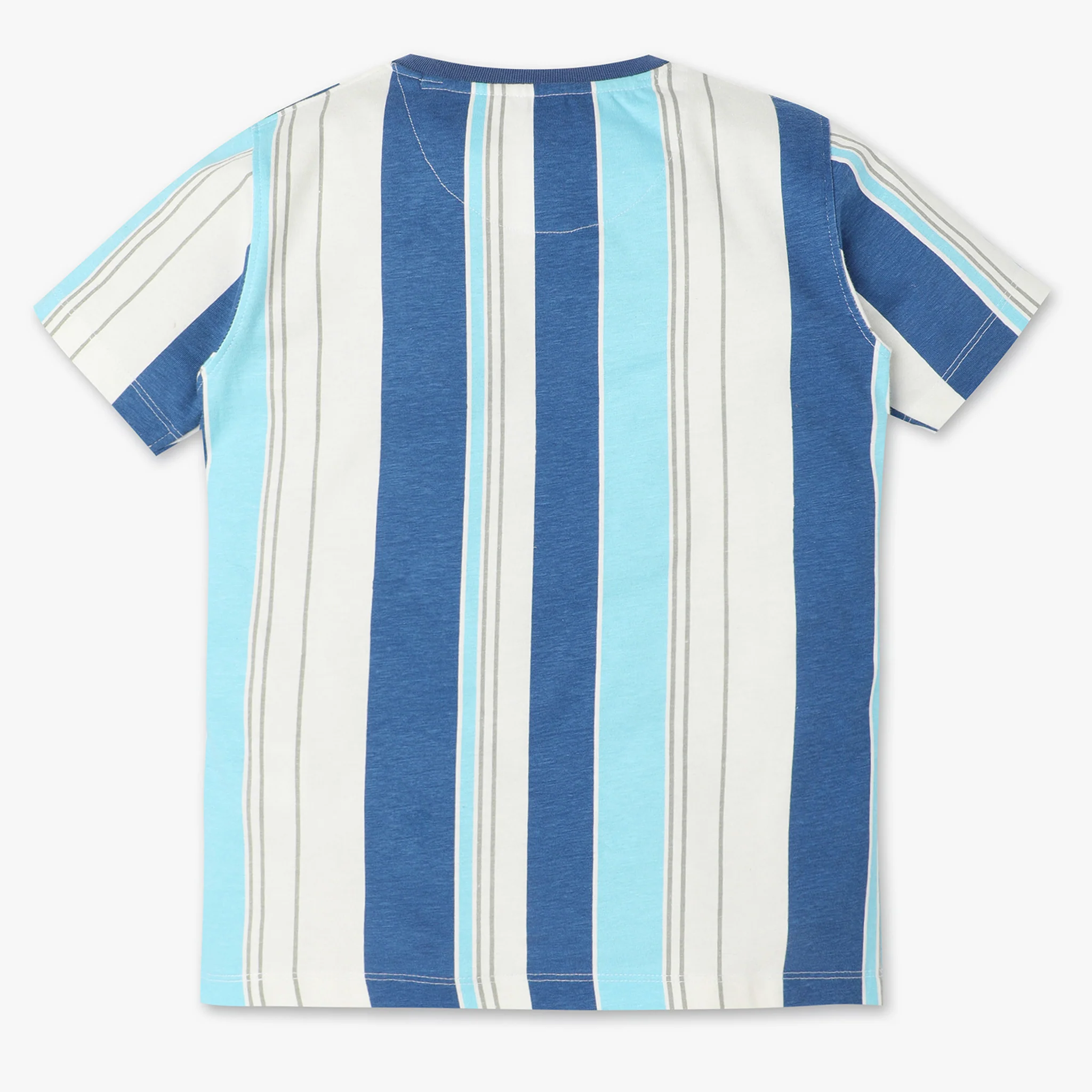 Boys Oversize Striped Crew Neck Half Sleeve T-Shirt - Image 2