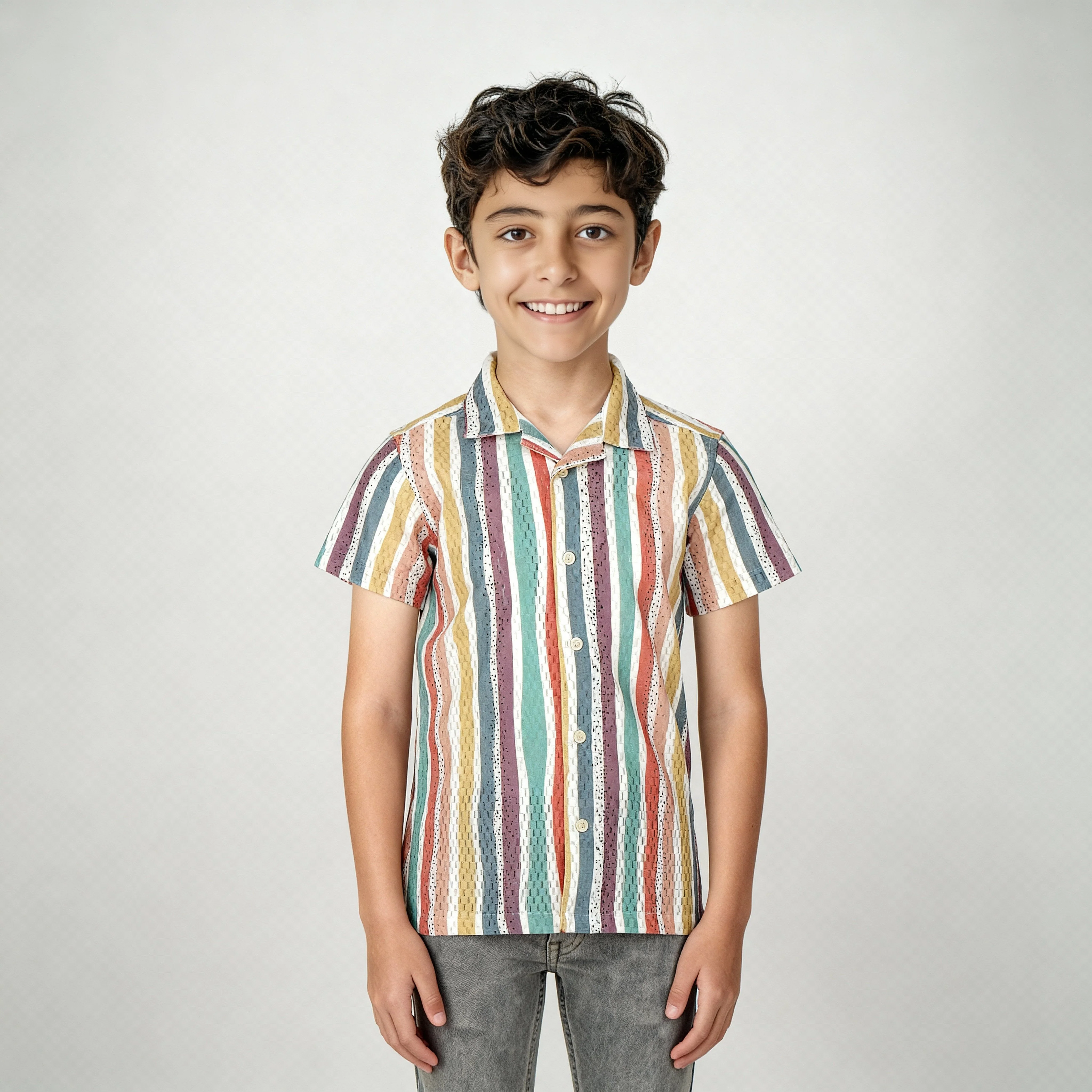 Boys Printed Cuban Shirt - Image 2