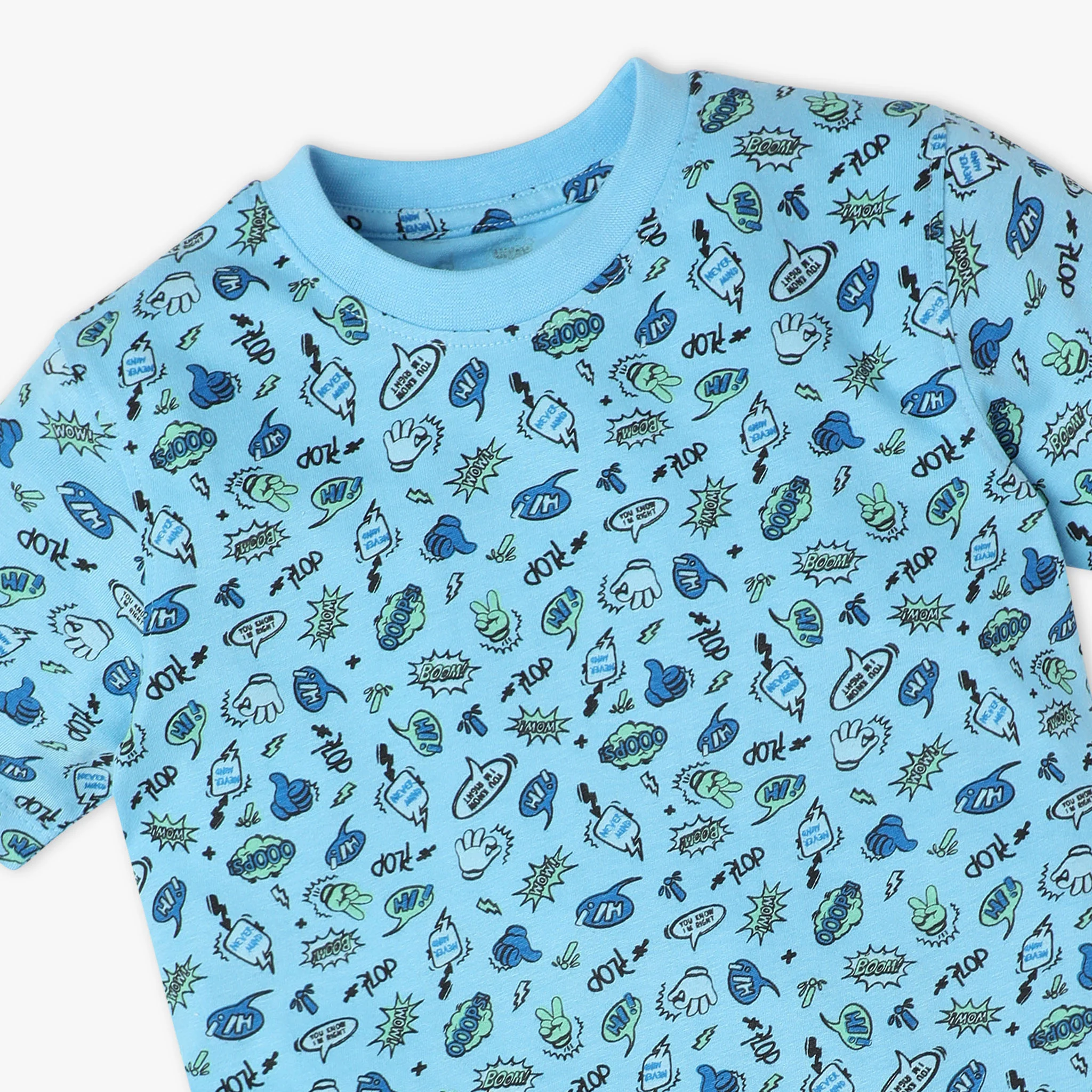Boys Crew Neck Half Sleeve Sleep Set All Over Print Snooze T-Shirt And Short - Image 6