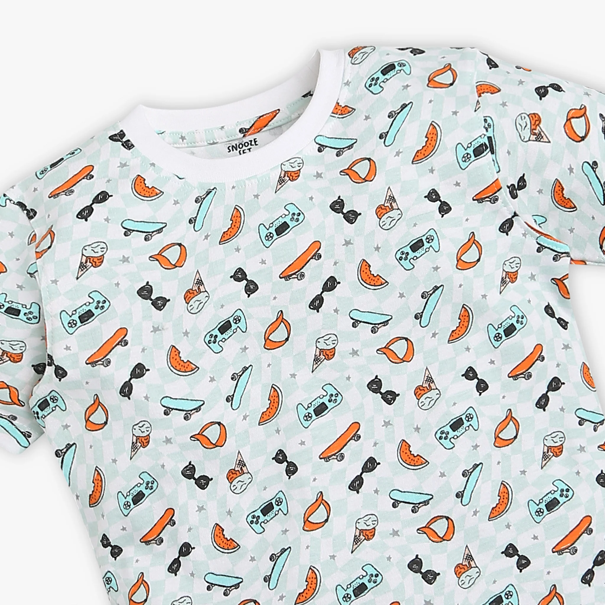 Boys Crew Neck All Over Print T-Shirt & Shorts Sets - Image 7