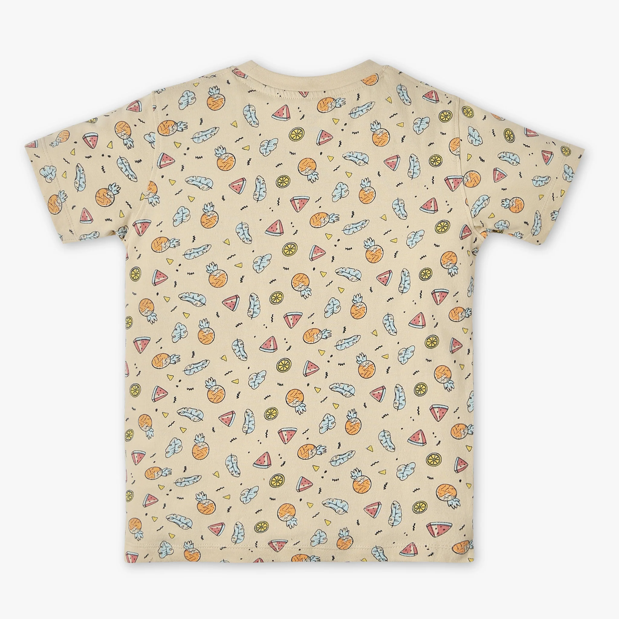 Boys All Over Print Full Length Crew Neck Half Sleeve T-Shirt With Short Sleepwear Set - Image 2