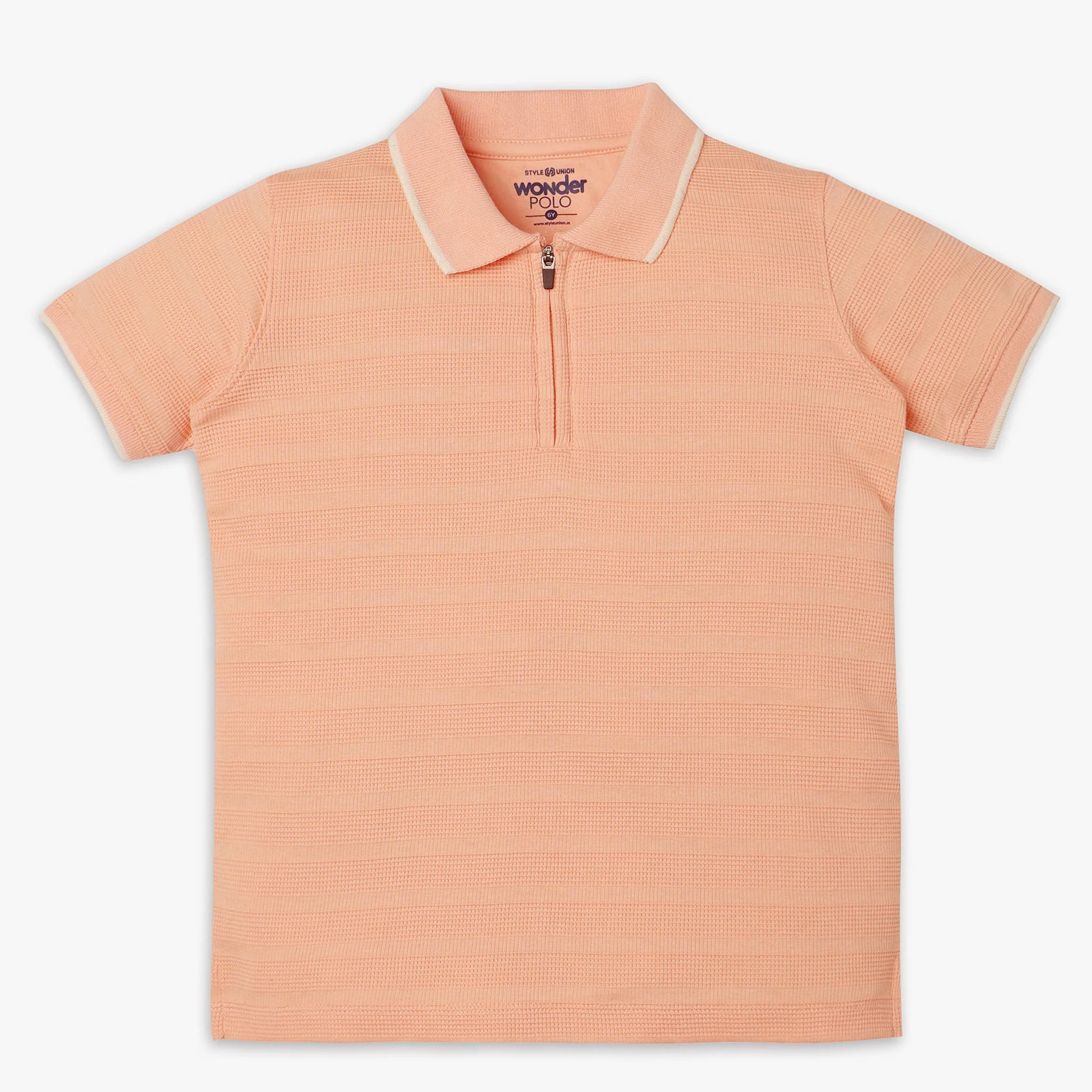 Boys Regular Fit Cut And Sew Polo T-Shirt - Image 7