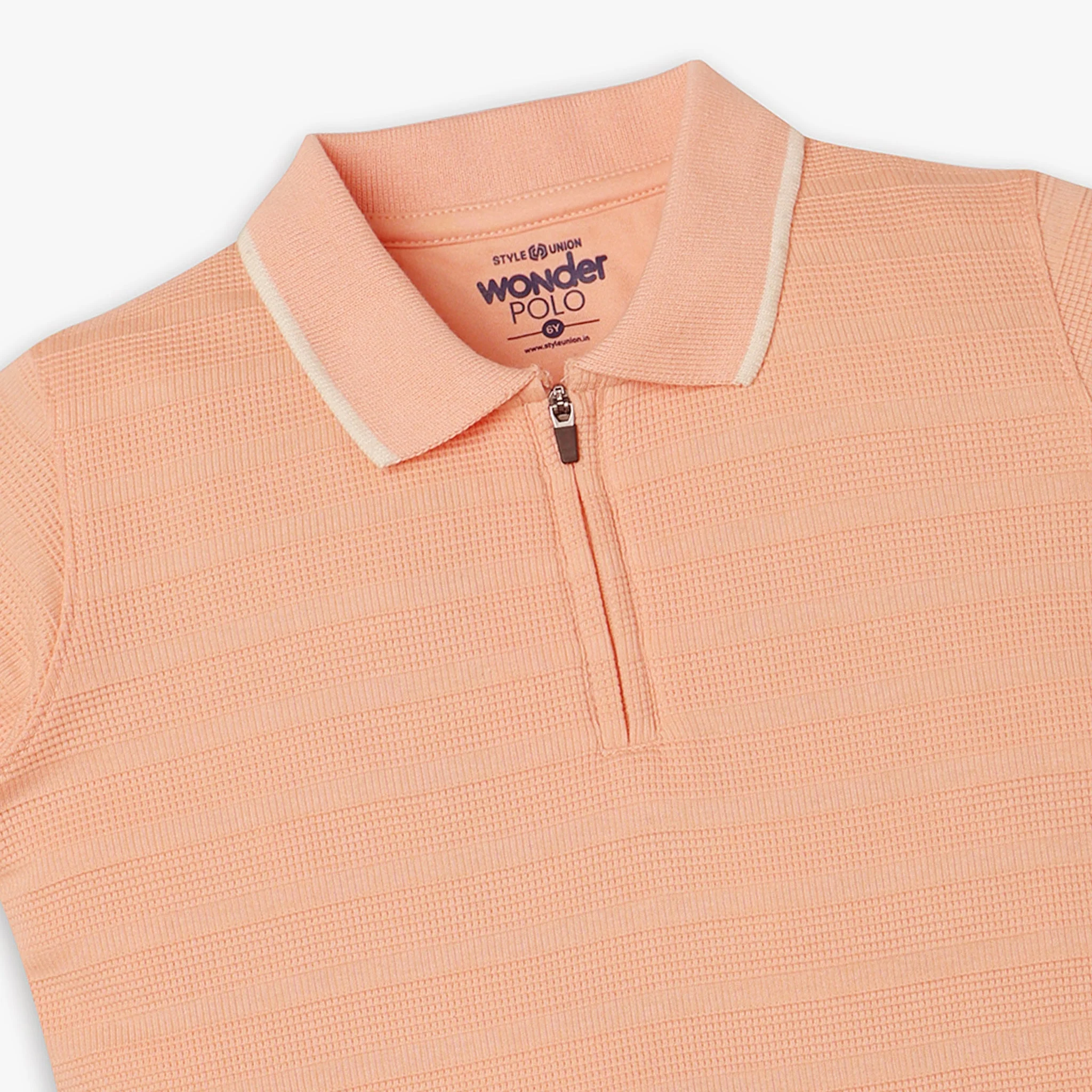 Boys Regular Fit Cut And Sew Polo T-Shirt - Image 9