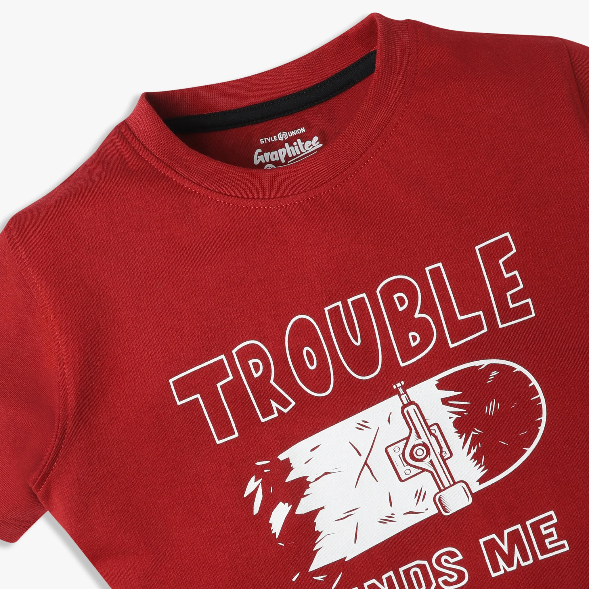 Boys Graphic Crew Neck Half Sleeve T-Shirt - Image 3