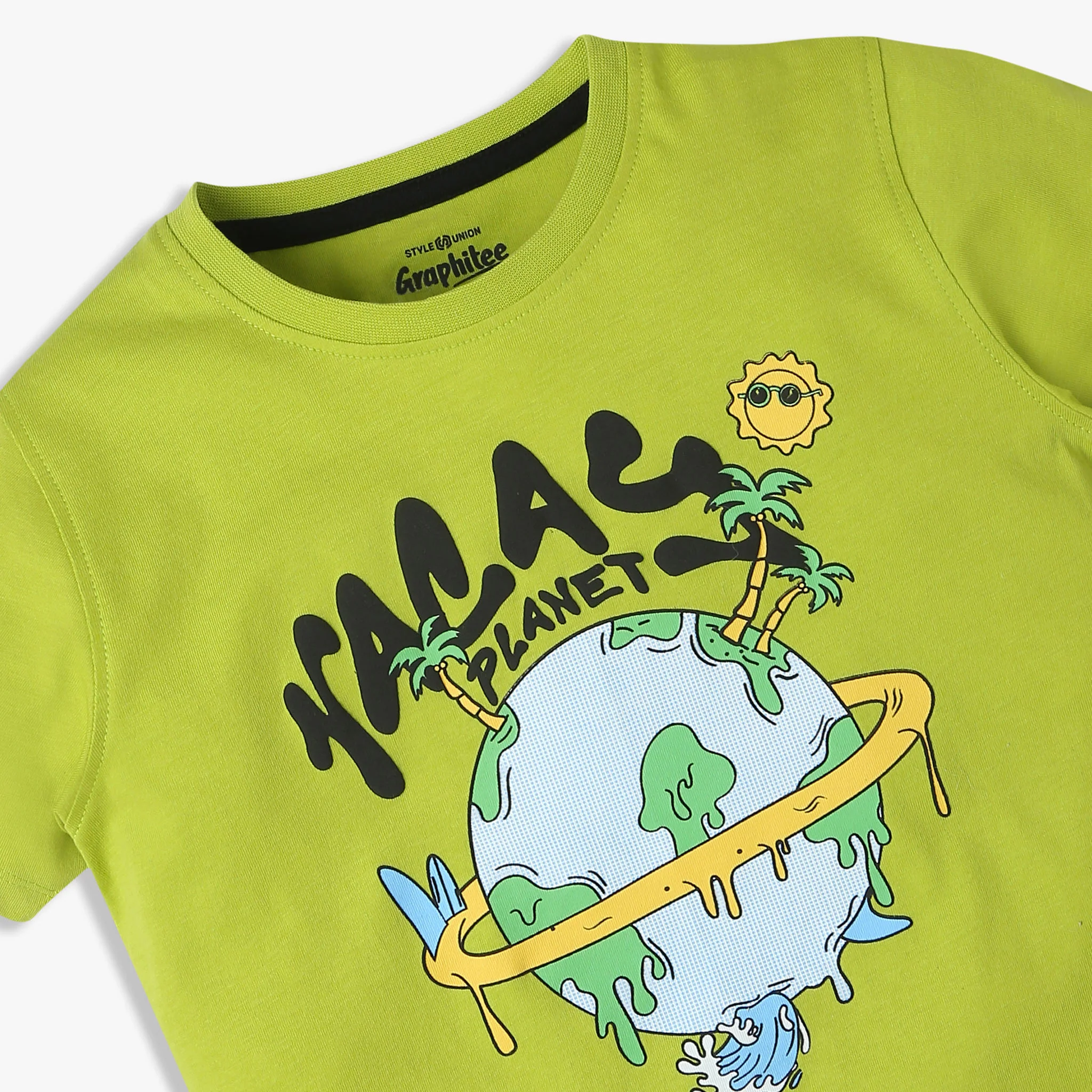 Boys Graphic Crew Neck Half Sleeve T-Shirt - Image 3