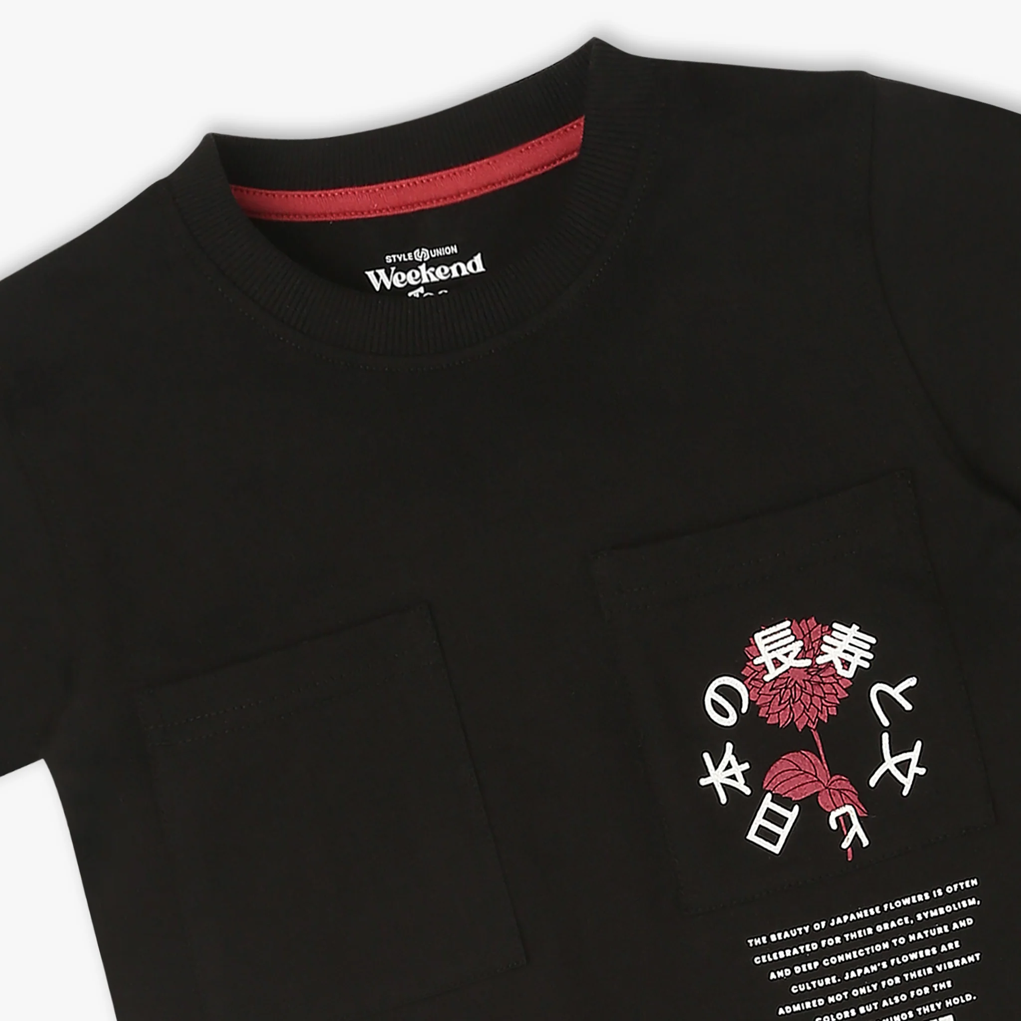 Boys Crew Neck Printed Weekend Patch Pocket Printed T-Shirt - Image 3
