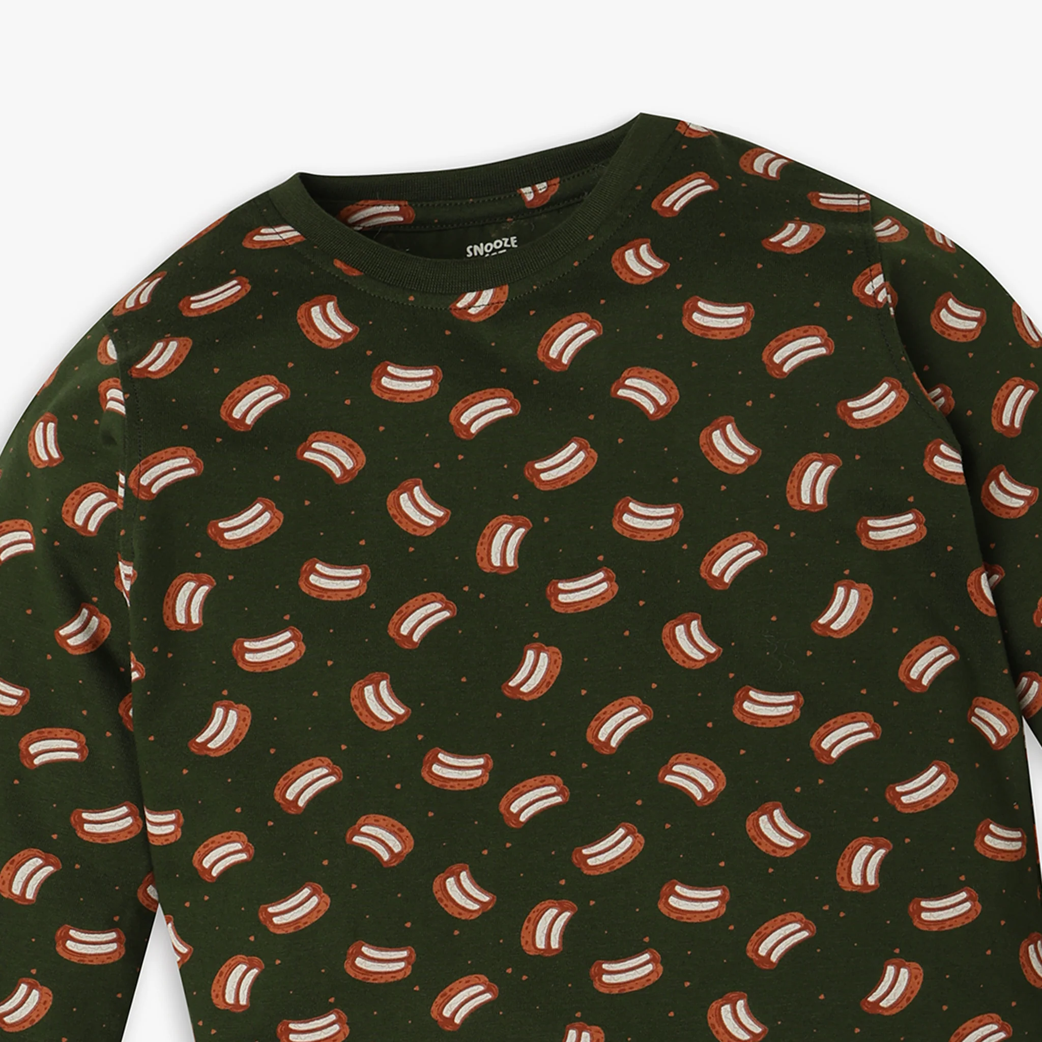 Boys Knitted Printed T-Shirt With Pyjama Sleepwear Set - Image 4