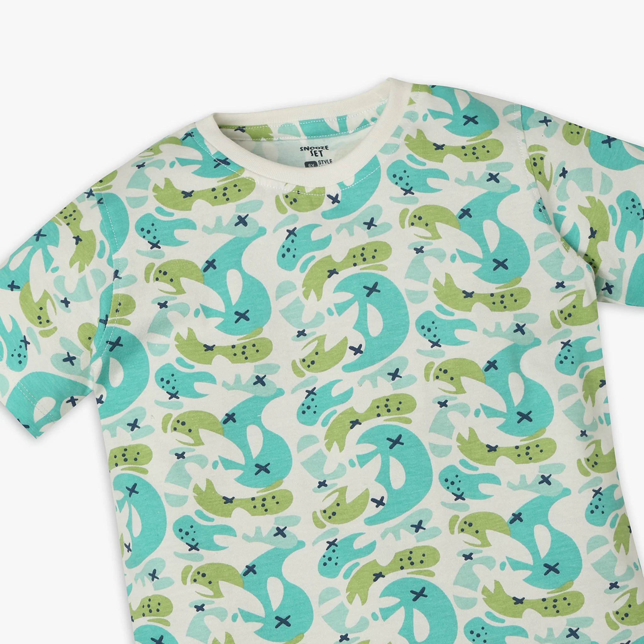 Boys Knitted Printed T-Shirt With Pyjama Sleepwear Set - Image 4