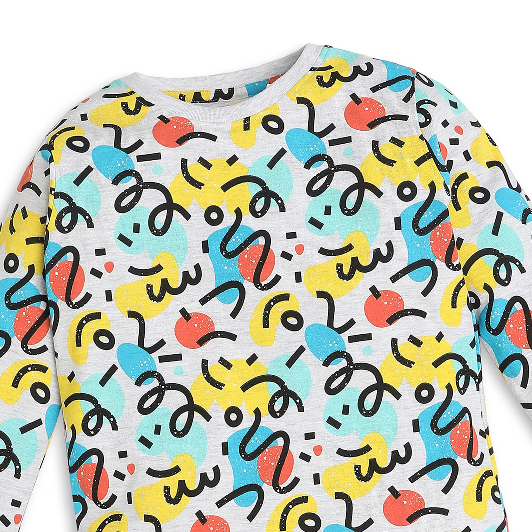 Boys Knitted Printed T-Shirt With Trackpant Sleepwear Set - Image 4