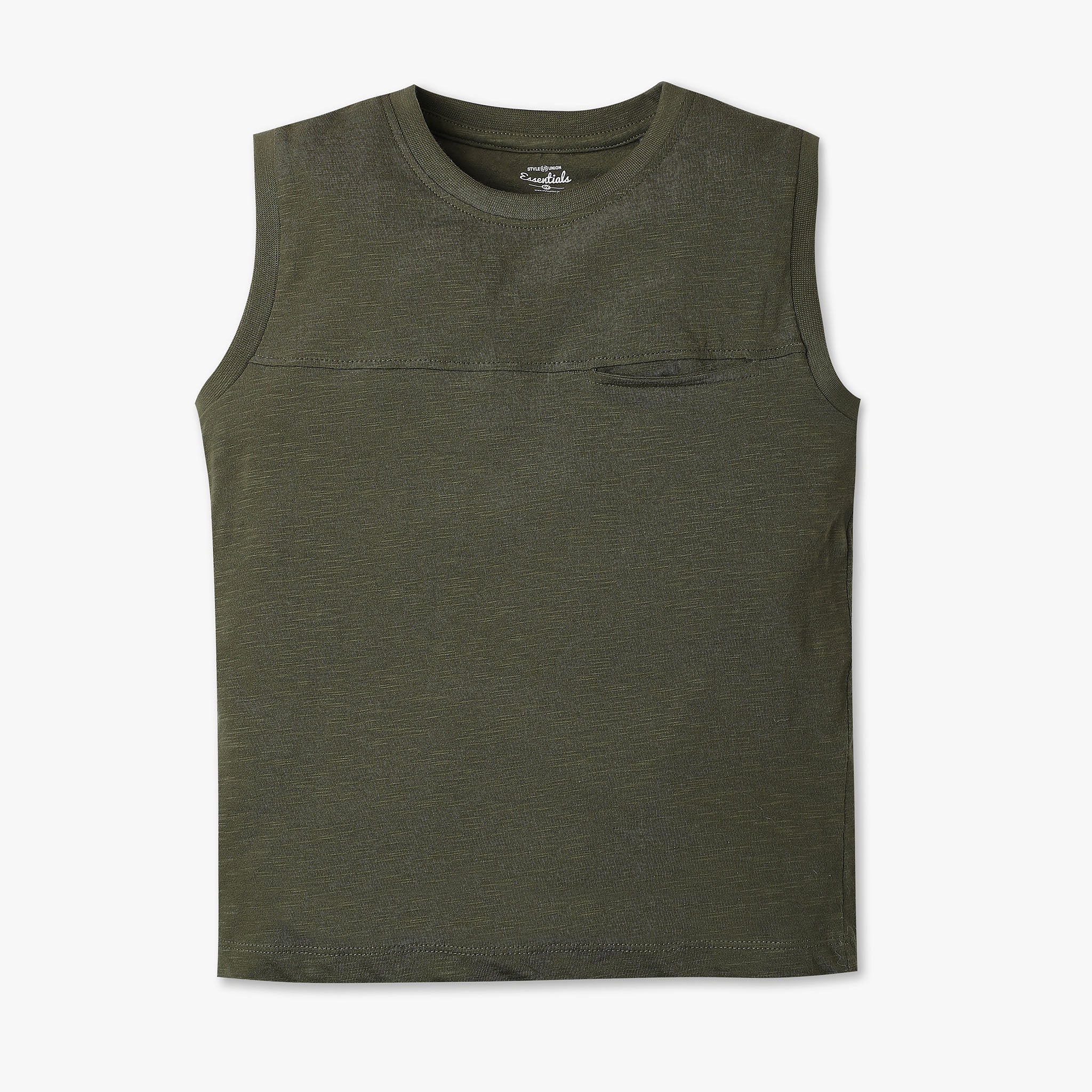Boys Solid Crew Neck Sleevless Core T-Shirt - Image 10