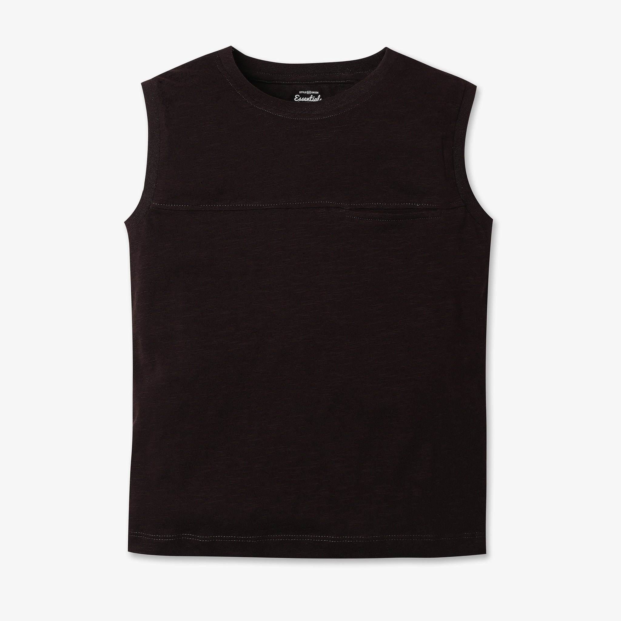 Boys Solid Crew Neck Sleevless Core T-Shirt - Image 4