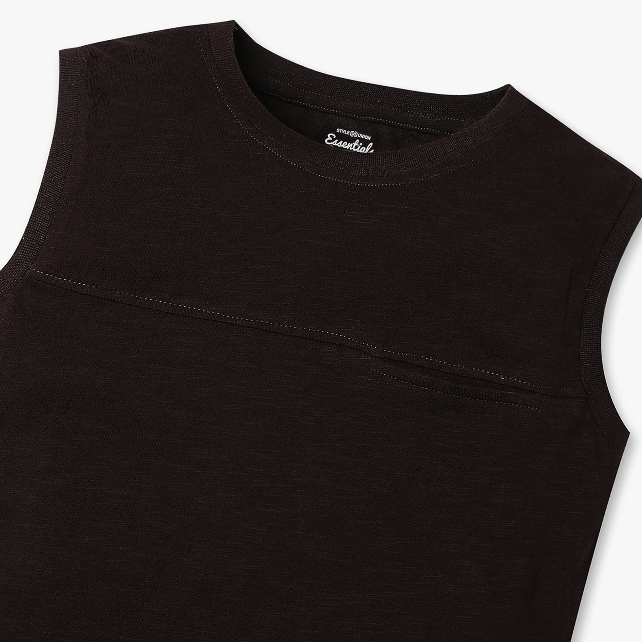 Boys Solid Crew Neck Sleevless Core T-Shirt - Image 6
