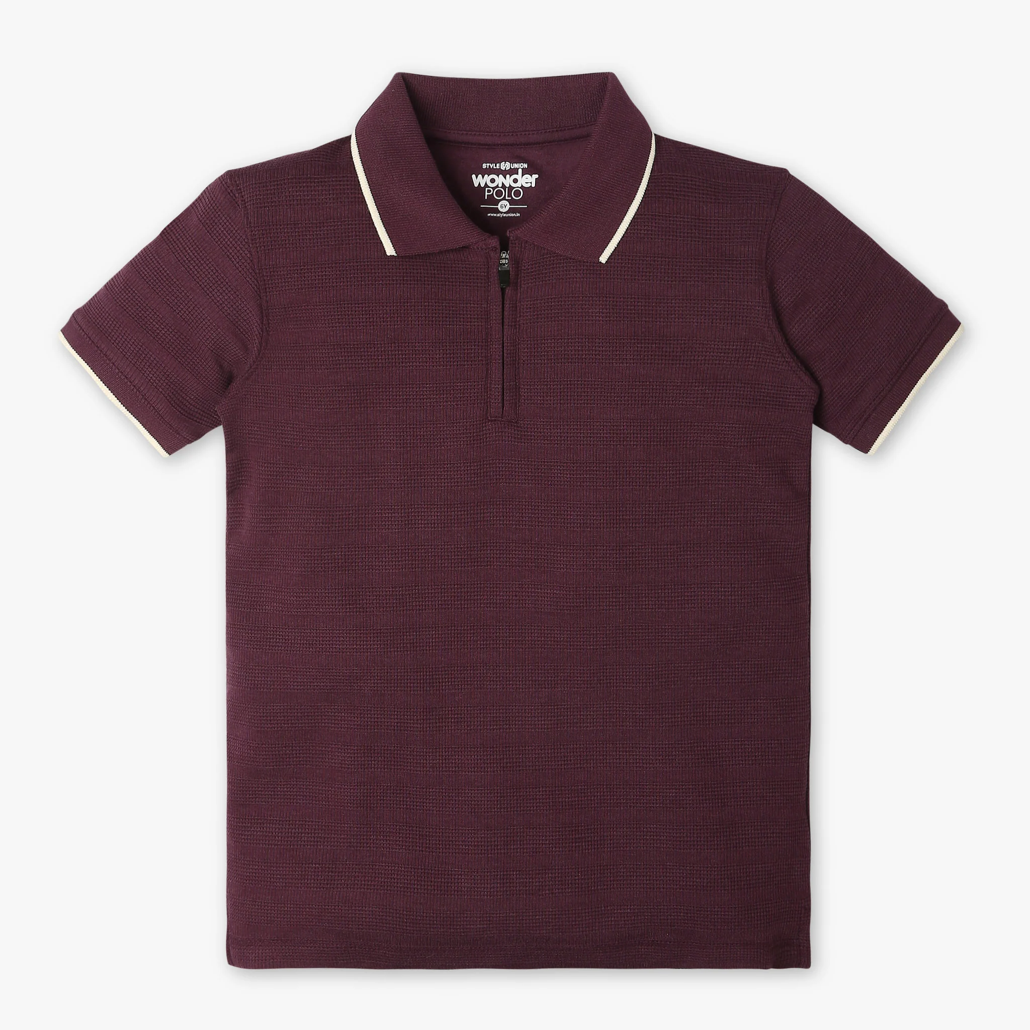 Boys  Reverse Coil Zipper Polo T-Shirt