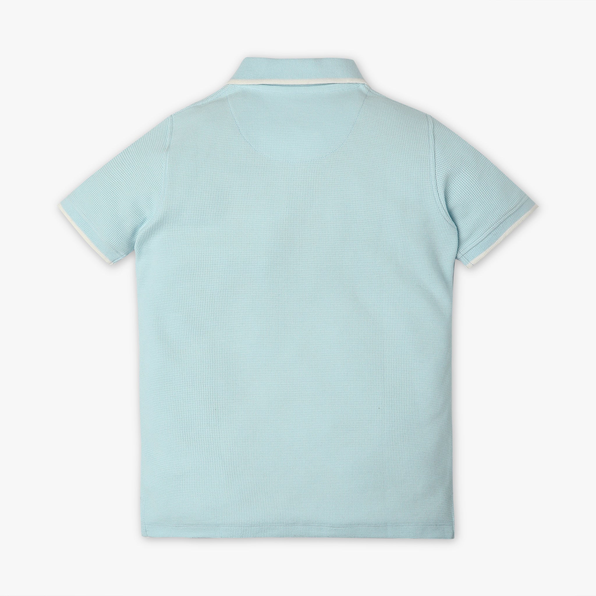 Boys Solid Polo Neck Wonder Reverse Coil Zipper T-Shirt - Image 2