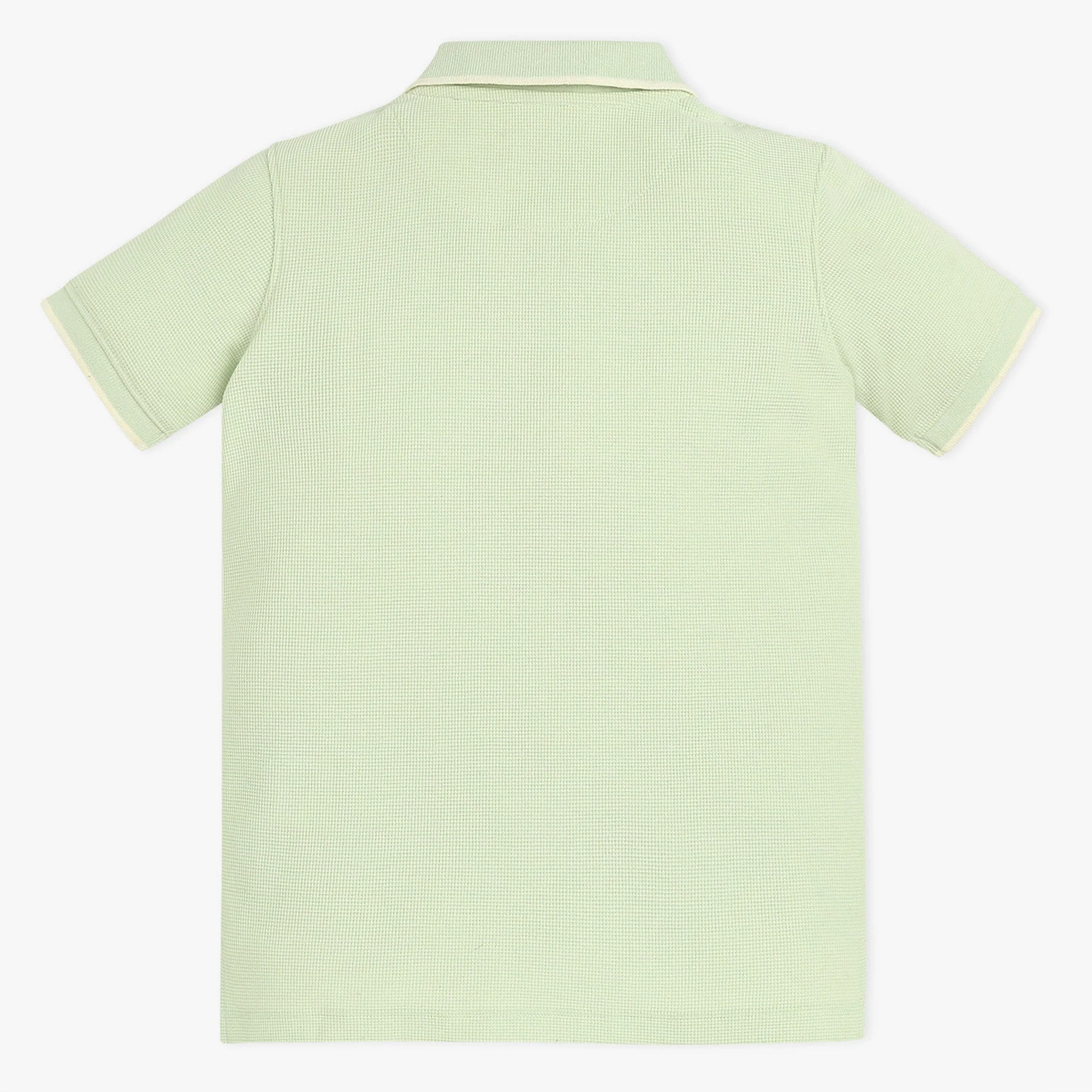 Boys Solid Polo Neck Wonder Reverse Coil Zipper T-Shirt - Image 5