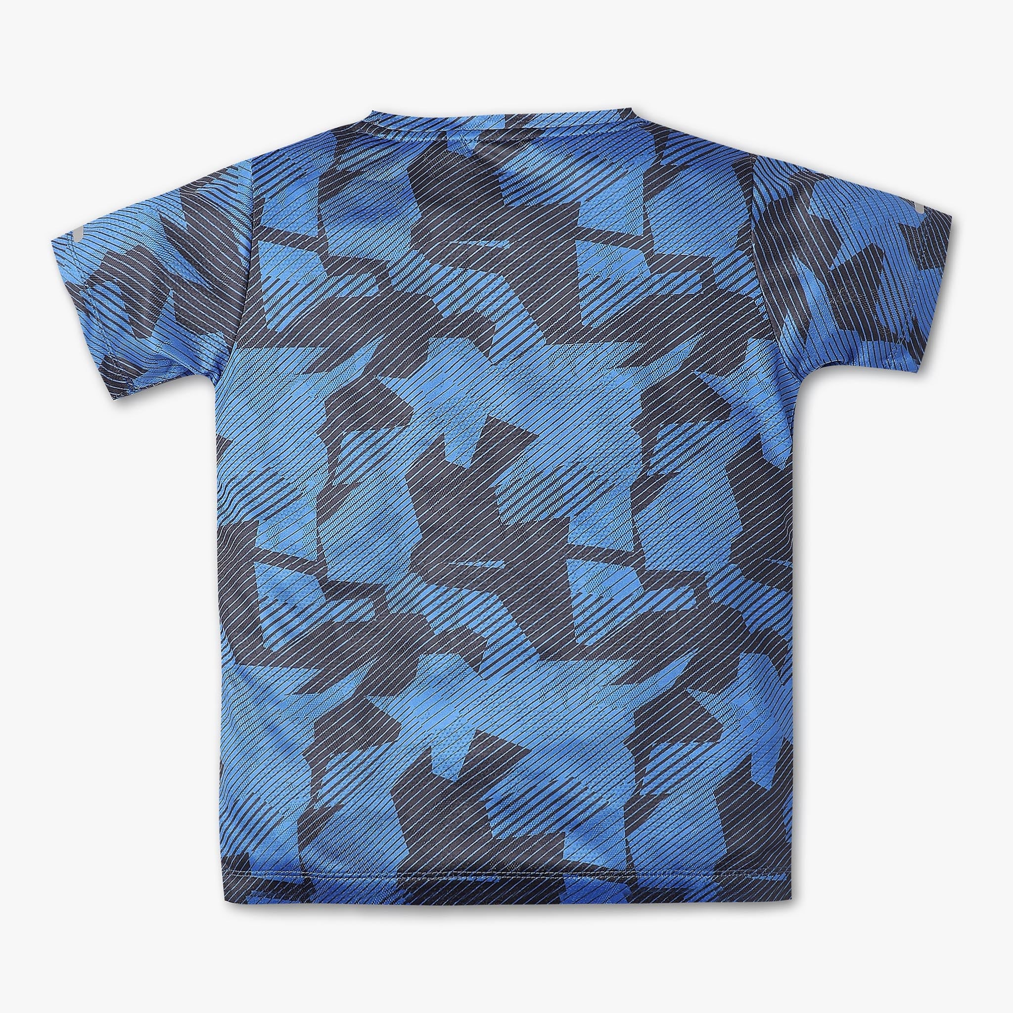 Boys Striped Crew Neck Move Half Sleeve Active T-Shirt - Image 2