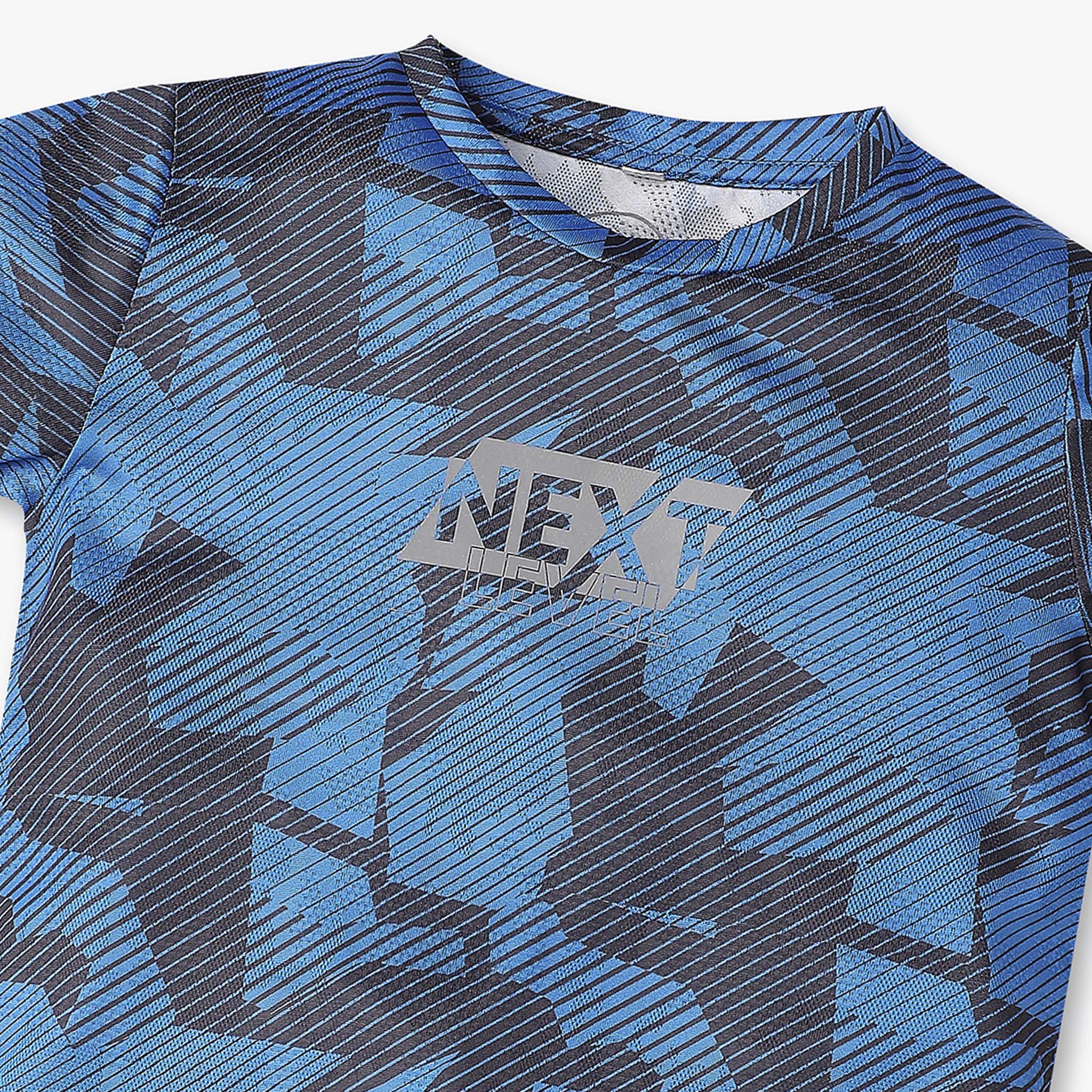 Boys Striped Crew Neck Move Half Sleeve Active T-Shirt - Image 3