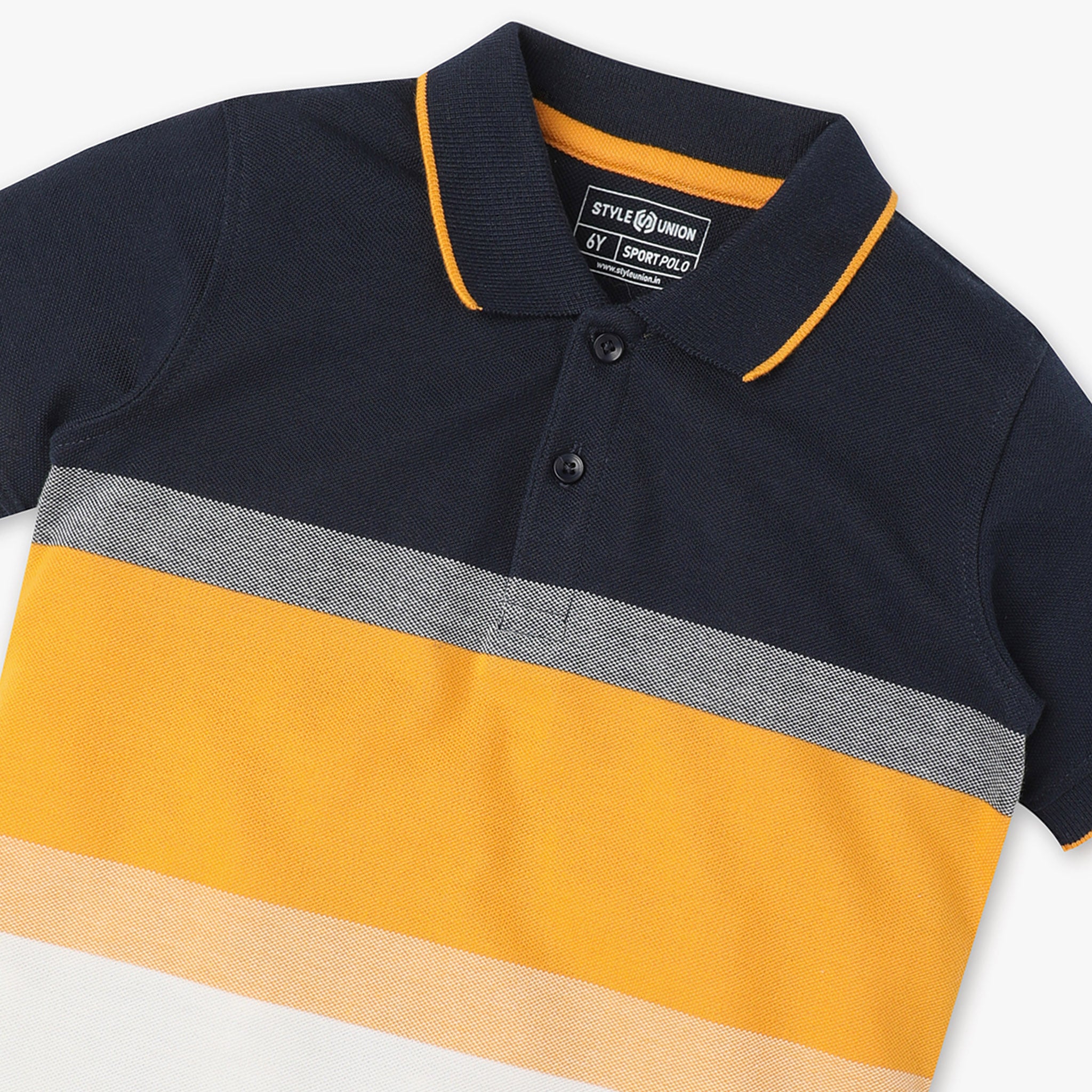 Boys Striped Half Sleeve Polo T-Shirt - Image 3