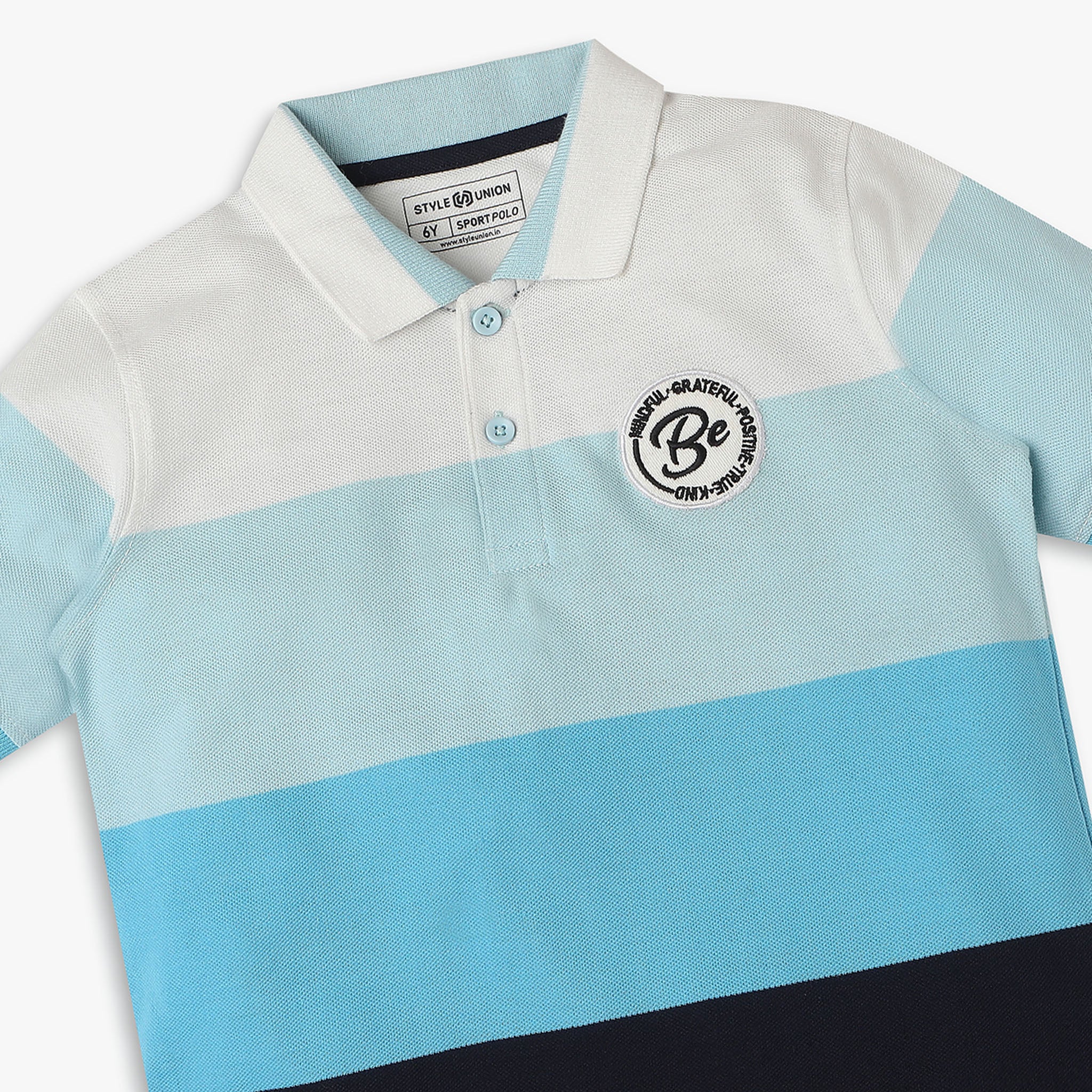 Boys Regular Fit Striped Polo T-Shirt - Image 3