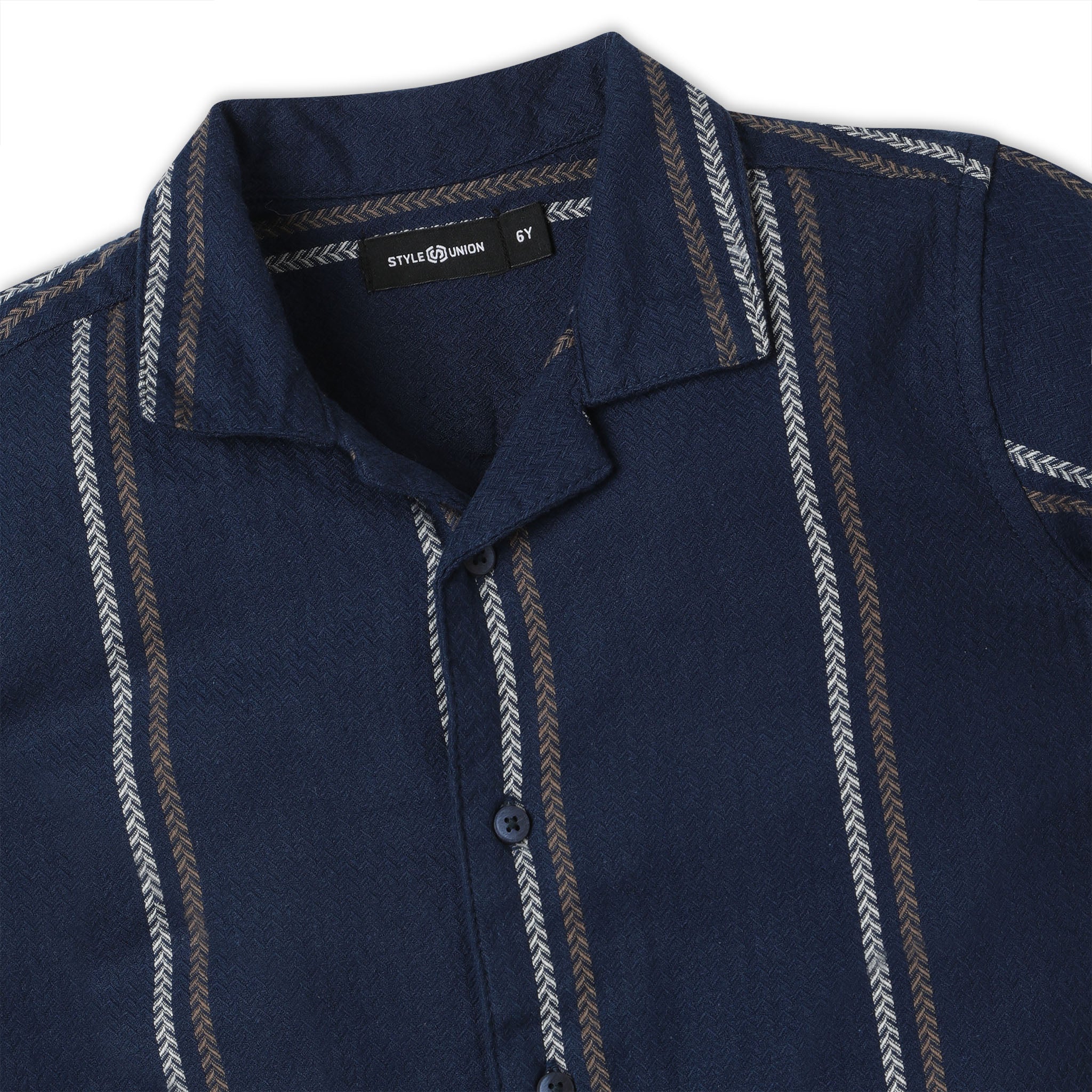 Boys Striped Full Length Yarn Dyed Shirt - Image 3