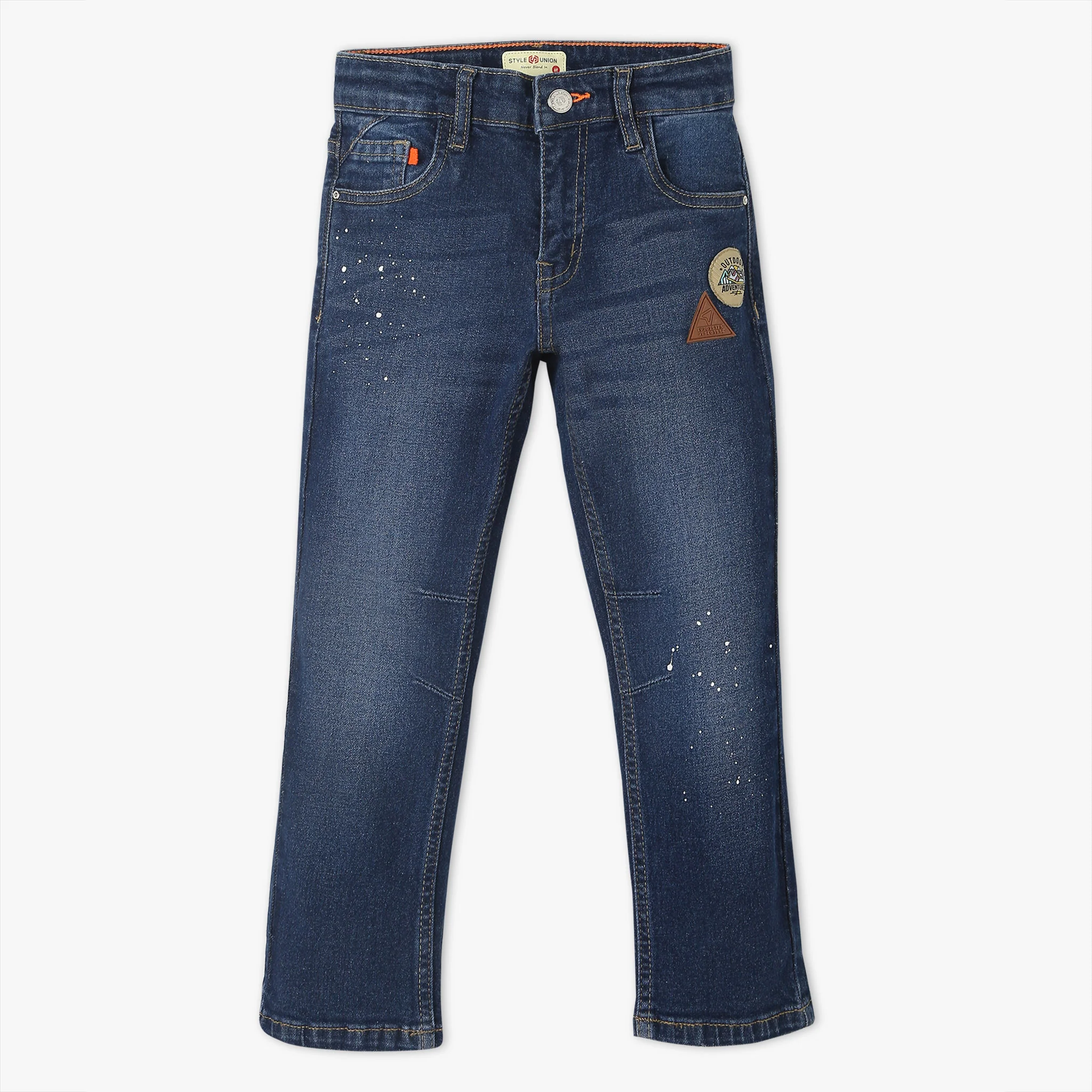 Boys Full Length Solid Slim Fit Jeans