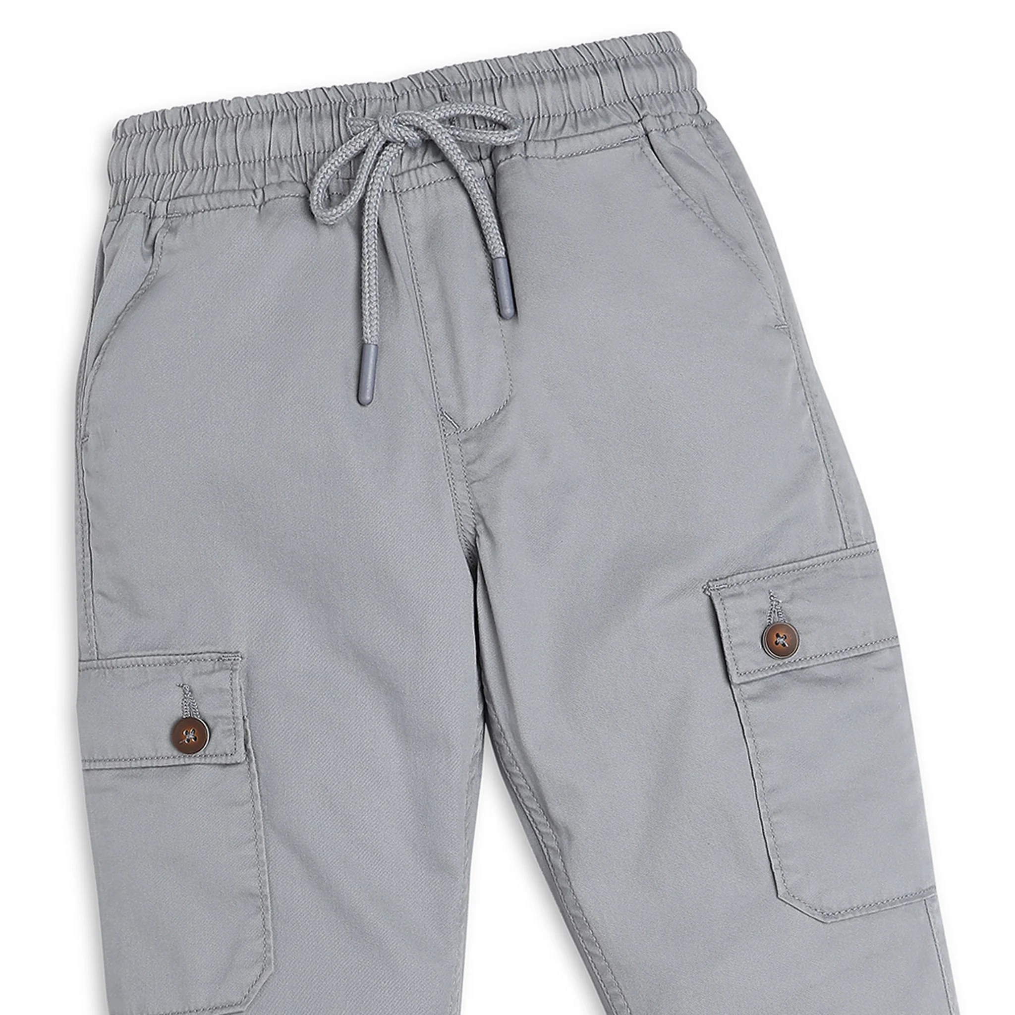 Boys Solid Full Length Cargos - Image 6