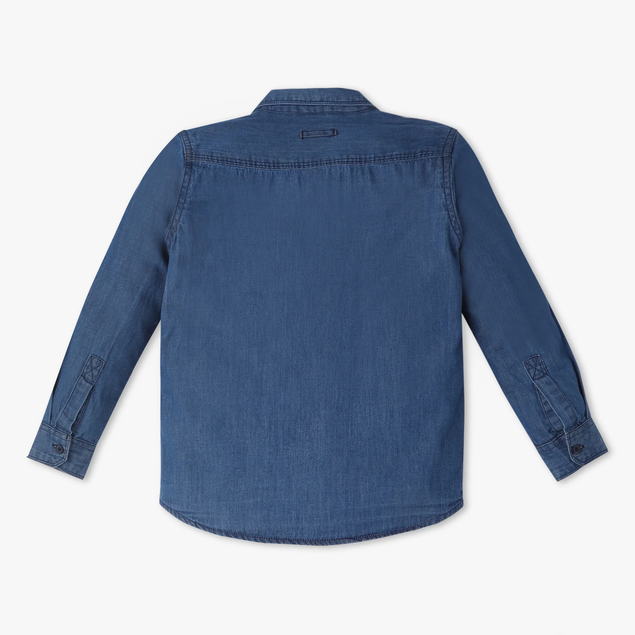 Boys Full Sleeve Shirt Collar Relaxed Fit Solid Shirt - Image 5
