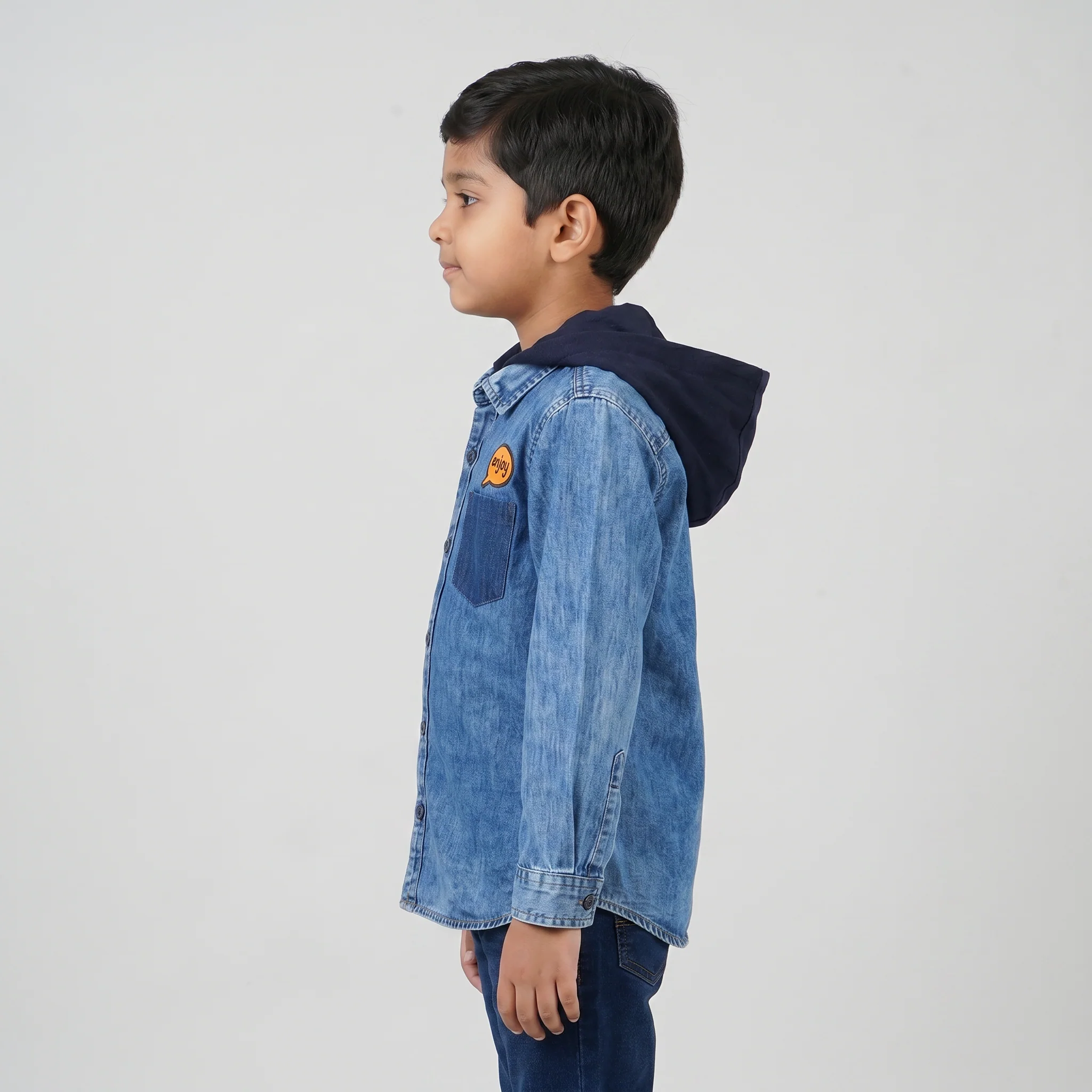 Boys Solid Hoodie Shirt - Image 2