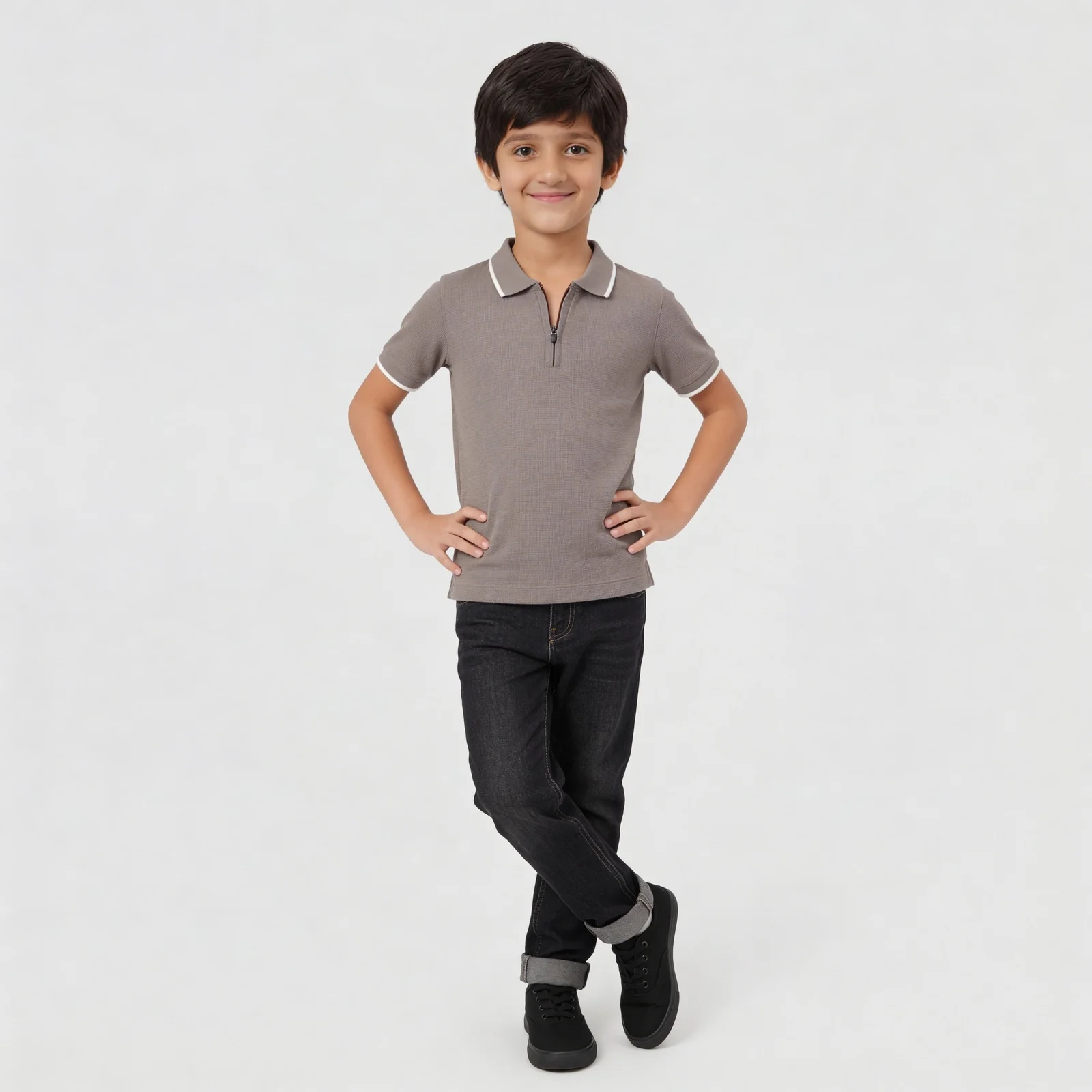 Boys Solid Polo T-Shirt - Image 4
