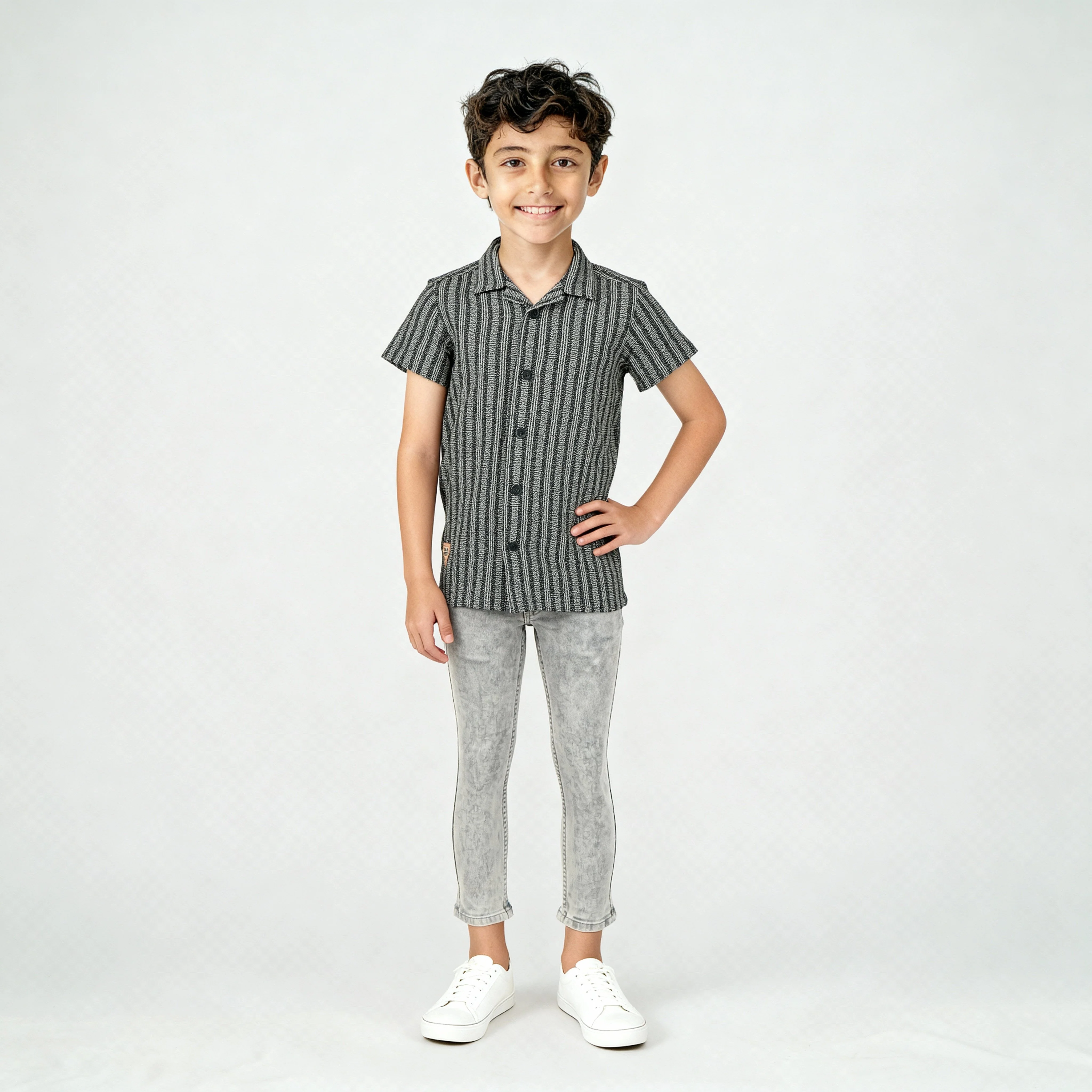 Boys Striped Cuban Shirt