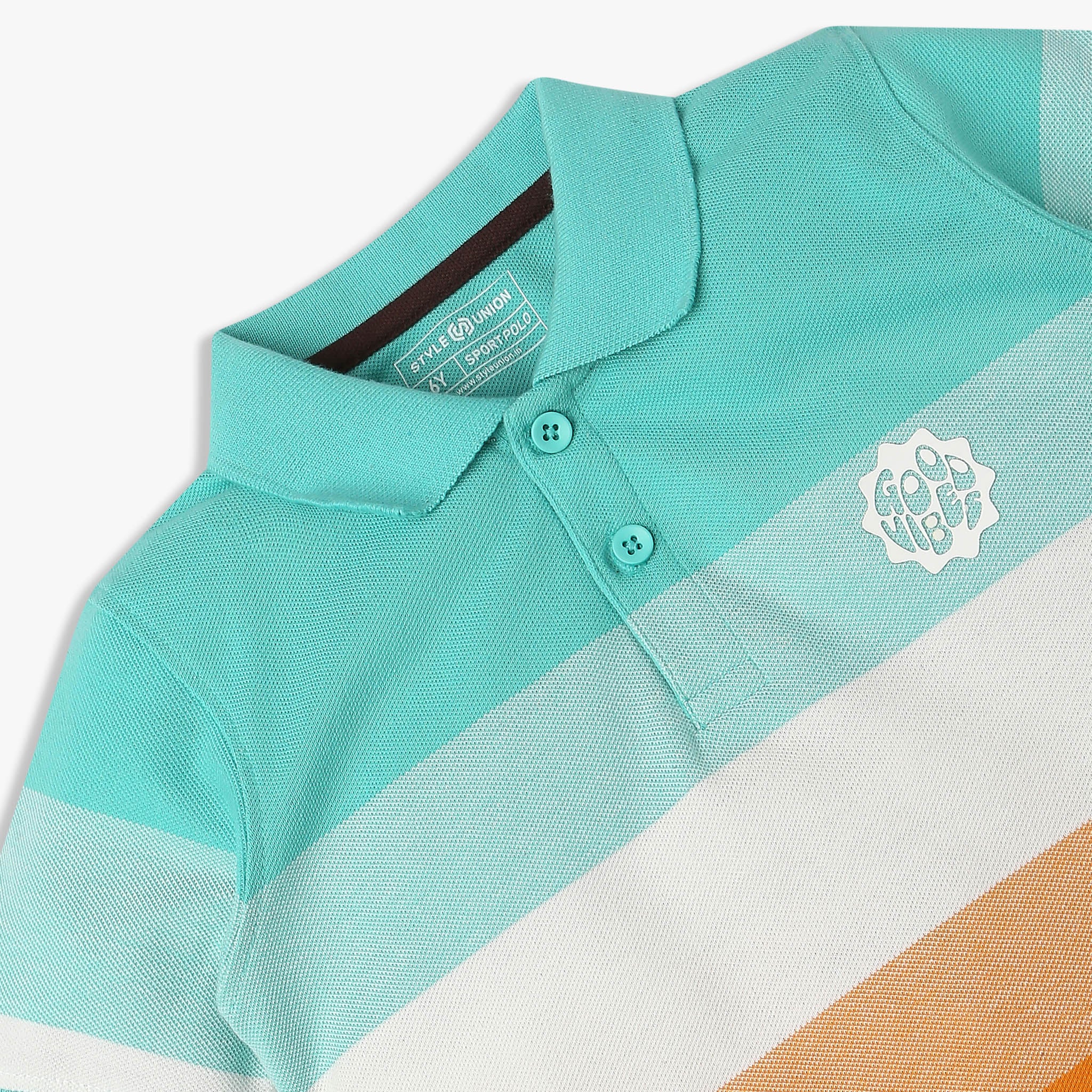 Boys Striped Polo T-shirt - Image 3