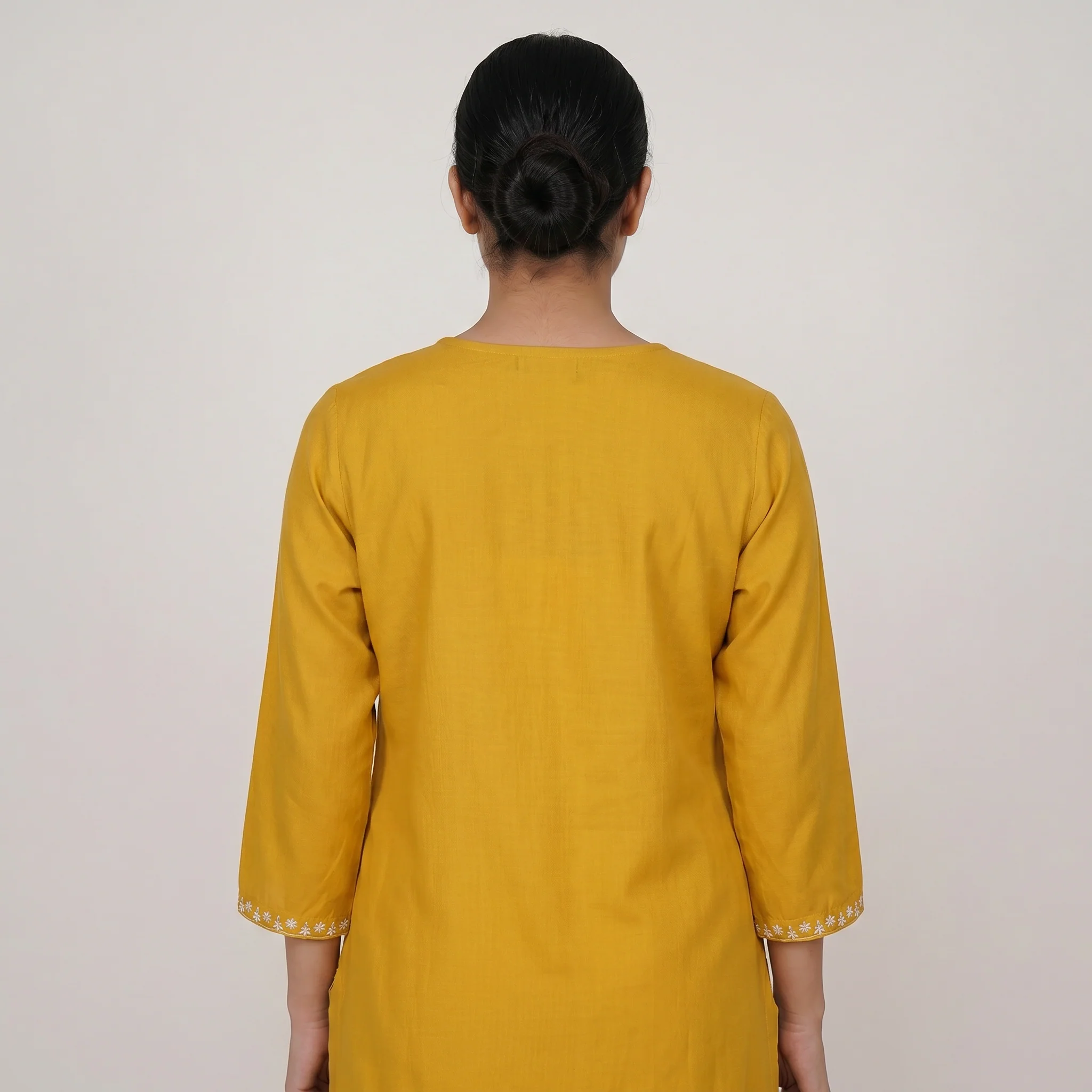 Centre Panel Embroidered Long Kurta - Image 3