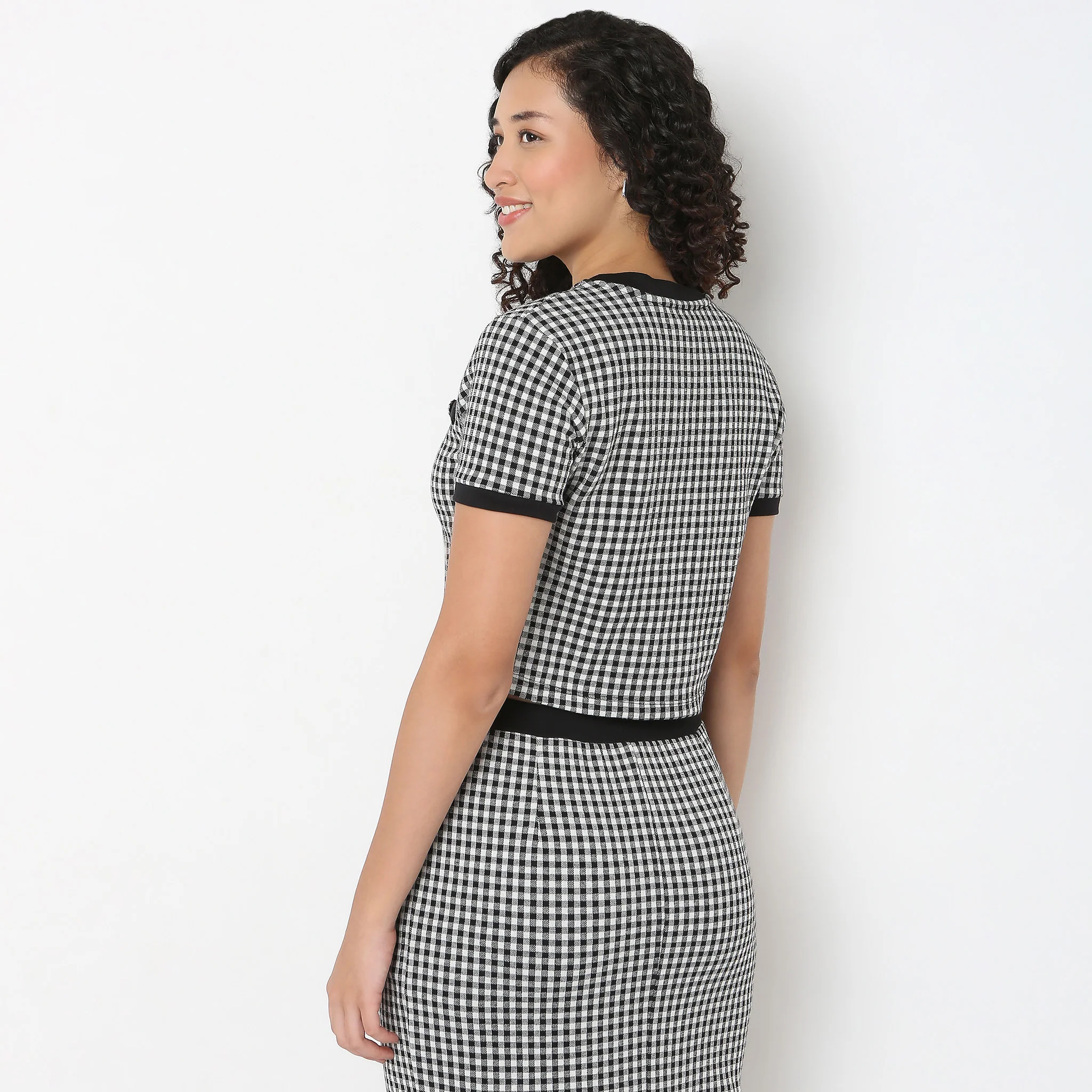 Checkered Betty Top With Front Opening - Image 3