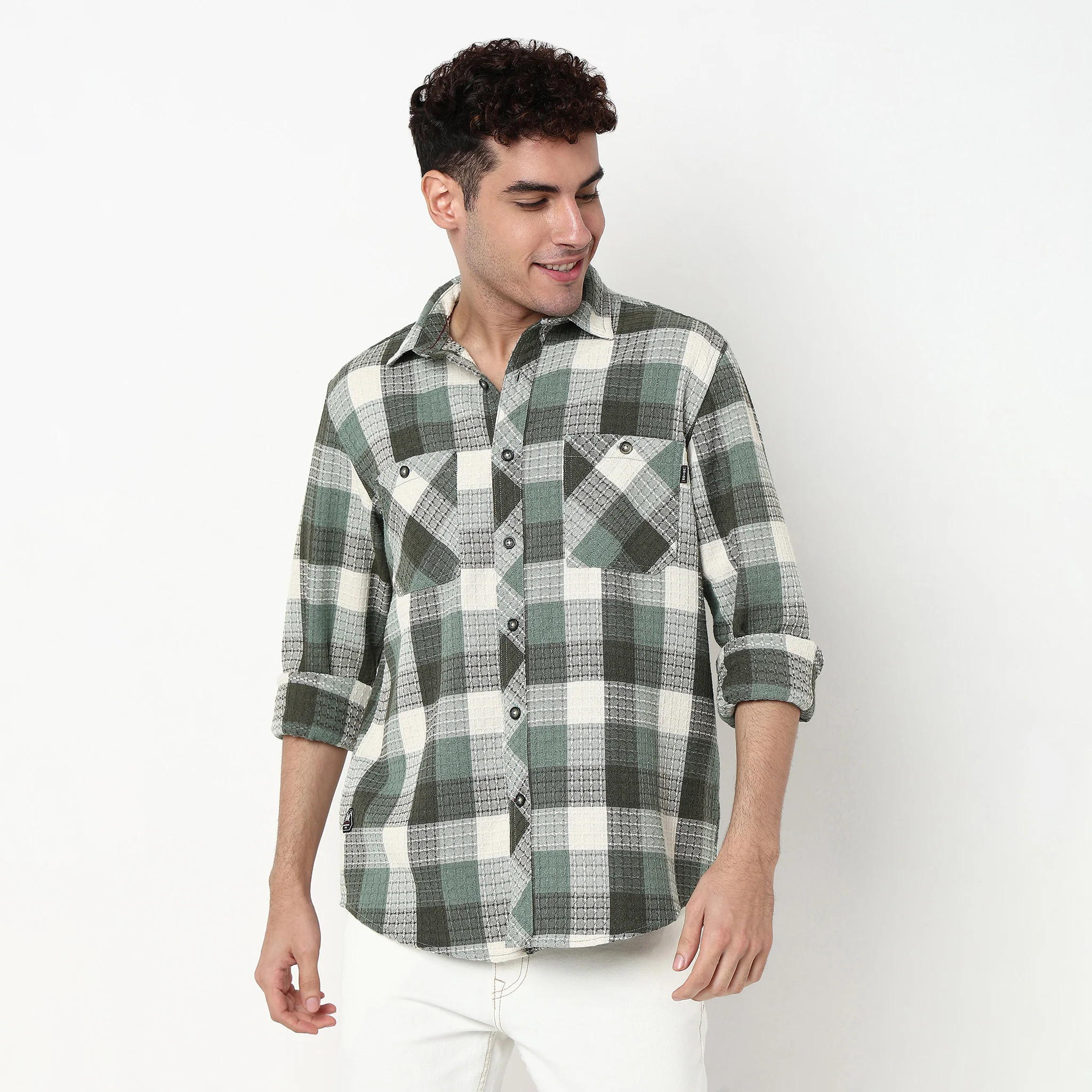 Checkered Double Pocket Lumber Jack Shirt - Image 2