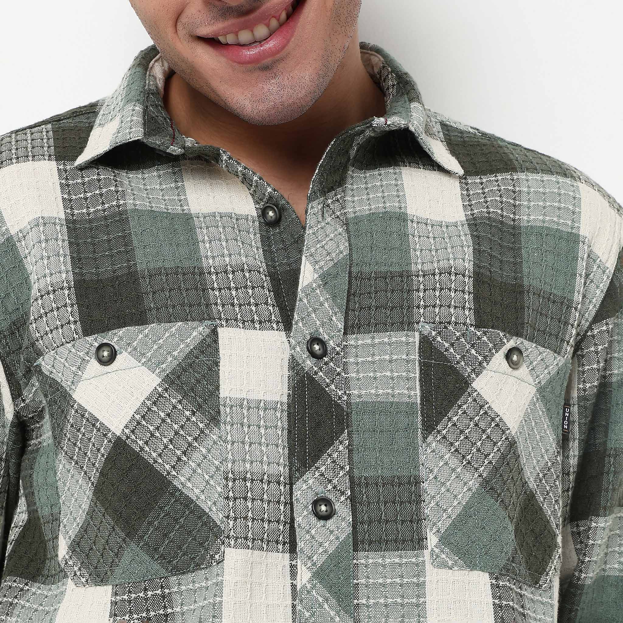 Checkered Double Pocket Lumber Jack Shirt - Image 4
