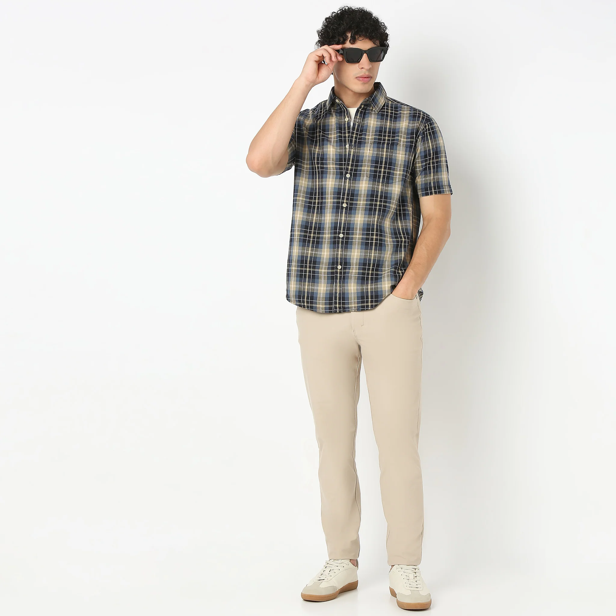 Half Sleeve Checkered Shirt