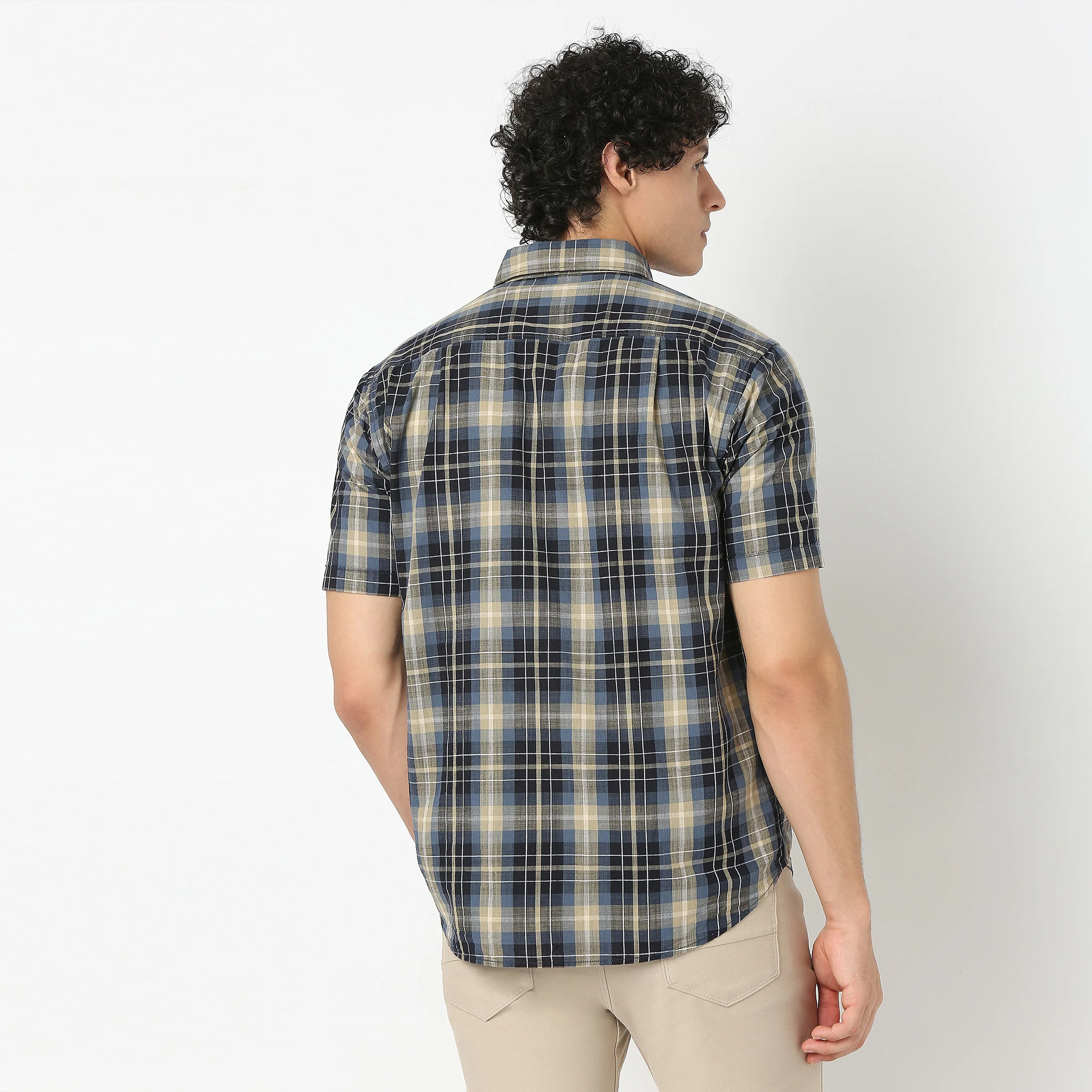Half Sleeve Checkered Shirt - Image 3