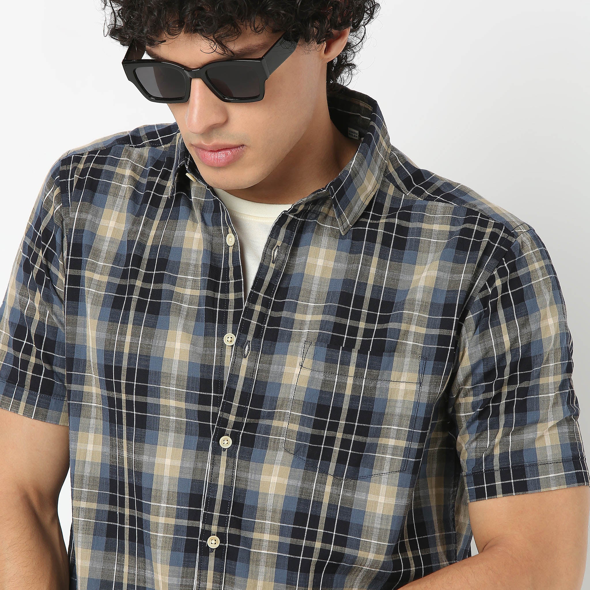 Half Sleeve Checkered Shirt - Image 4